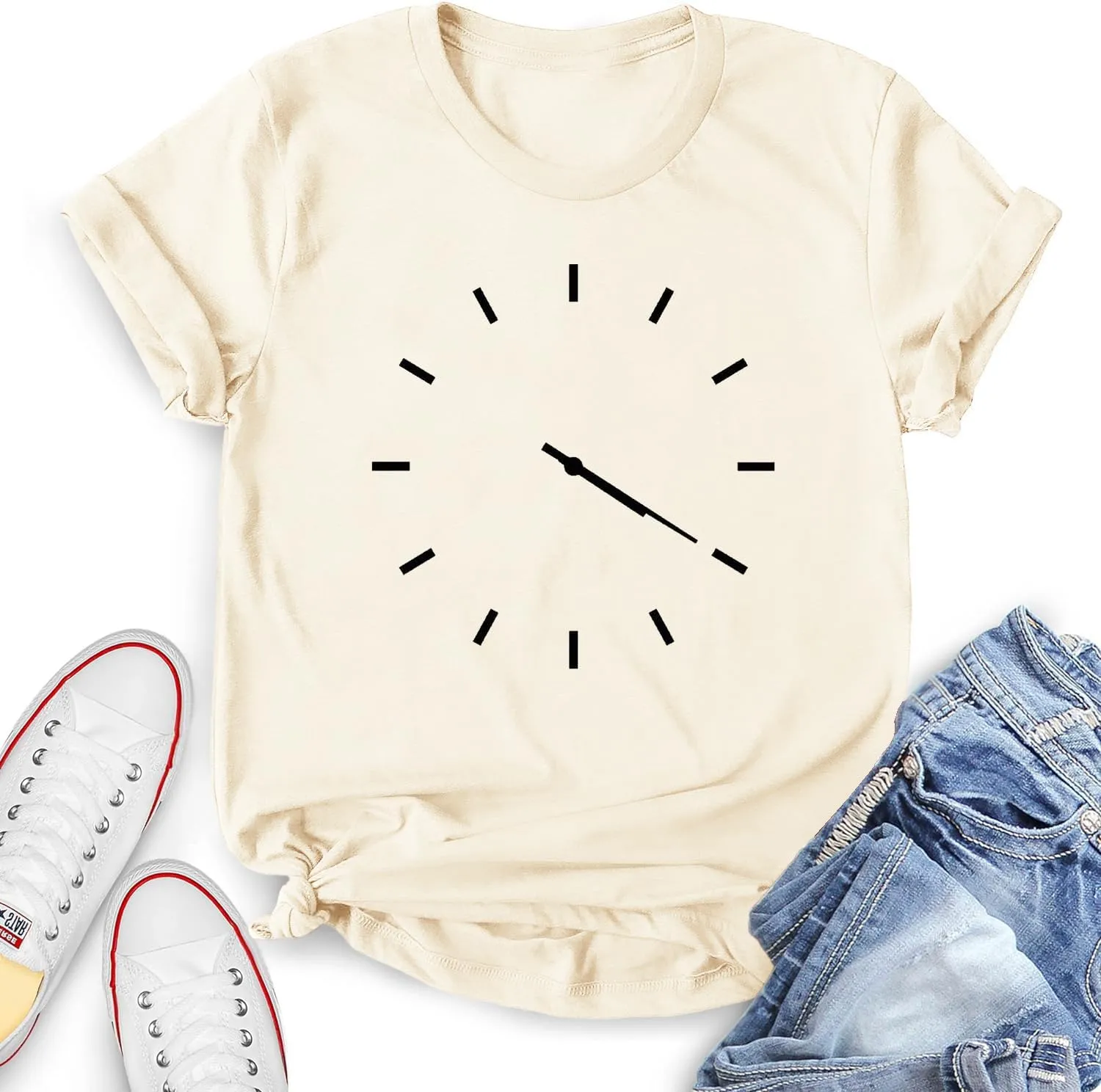 420 Shirt for Women Funny Clock Print Shirt Short Sleeve Loose Fit Tee Tops