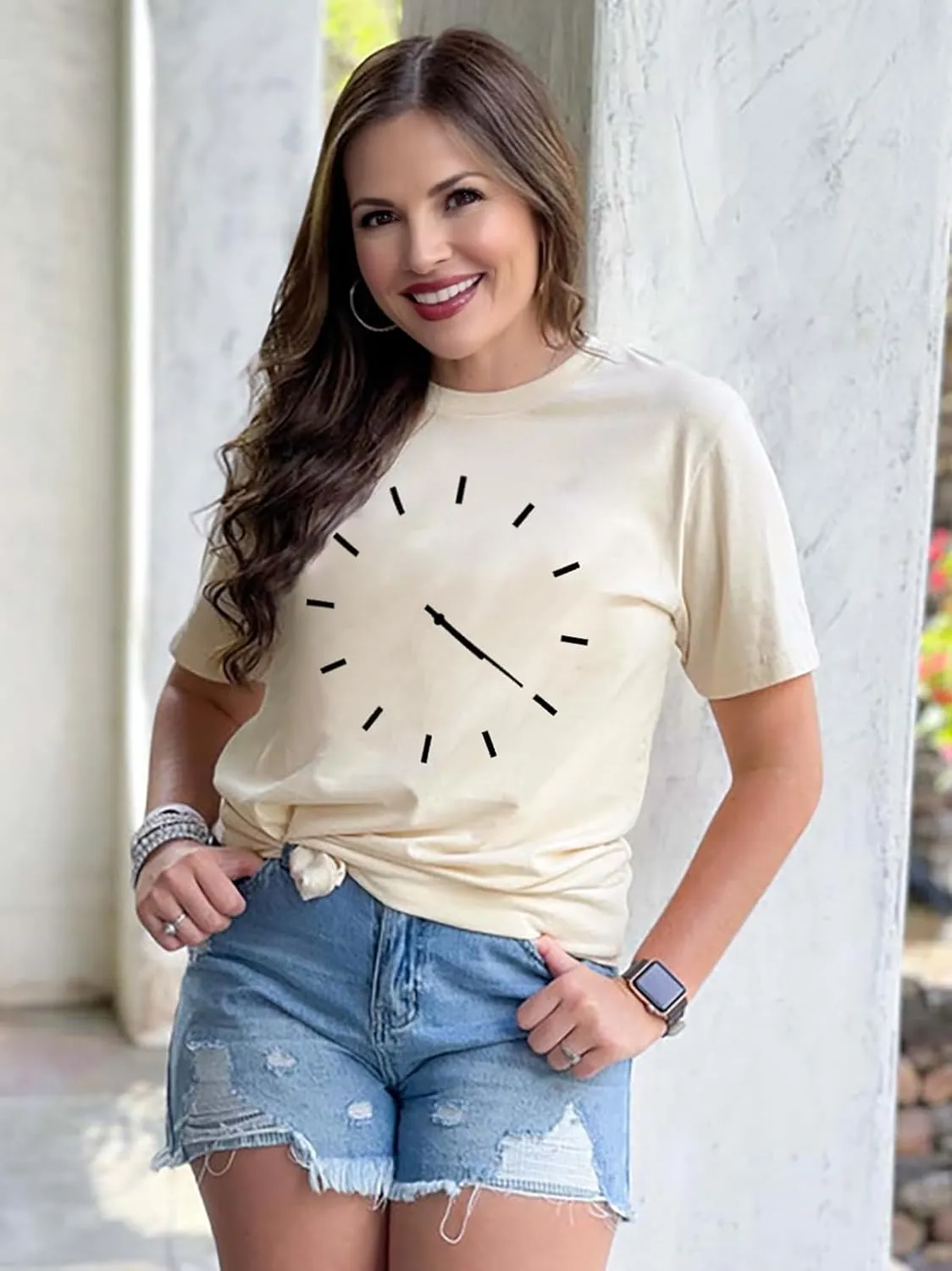 420 Shirt for Women Funny Clock Print Shirt Short Sleeve Loose Fit Tee Tops