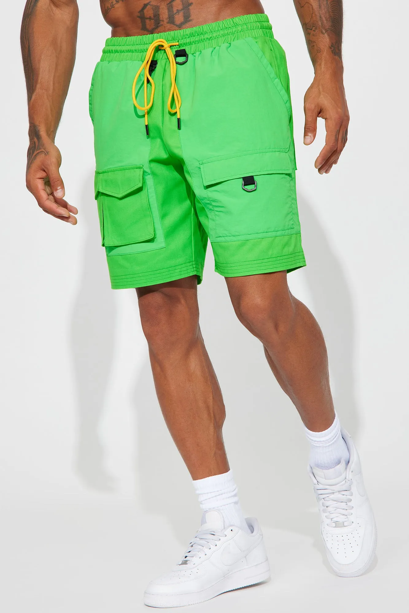 All Clips Utility Relaxed Cargo Shorts - Green