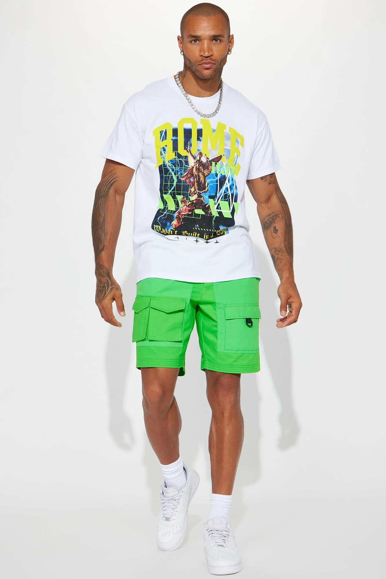 All Clips Utility Relaxed Cargo Shorts - Green
