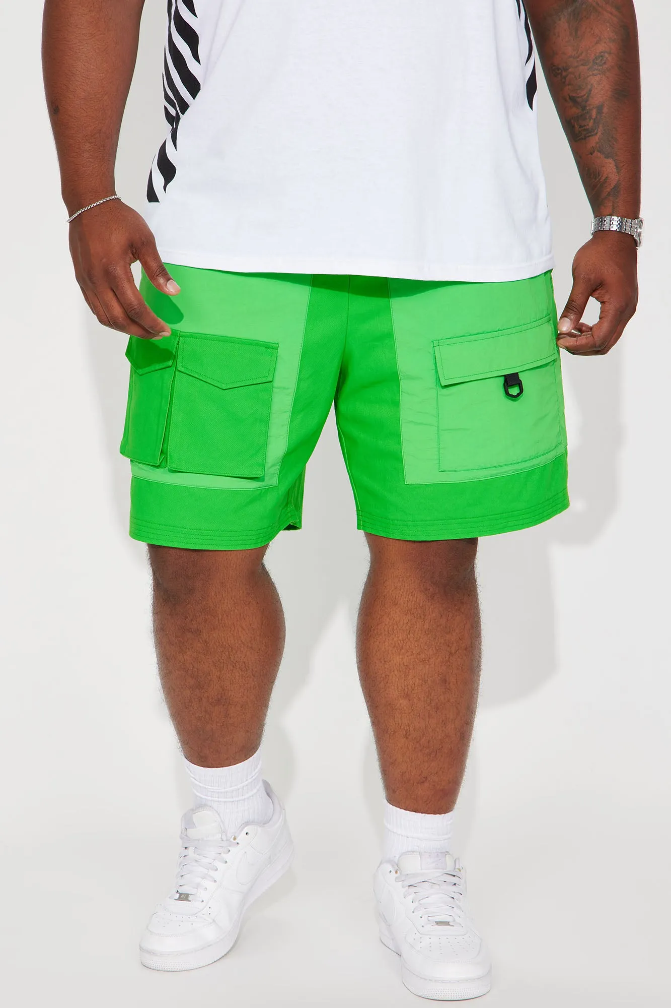 All Clips Utility Relaxed Cargo Shorts - Green
