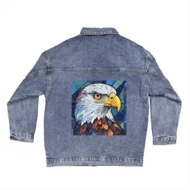 American Bald Eagle Oversized Denim Jacket