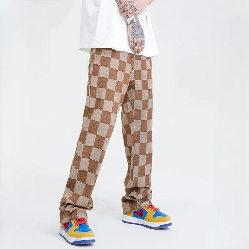 Checkered-Fit Sweatpants
