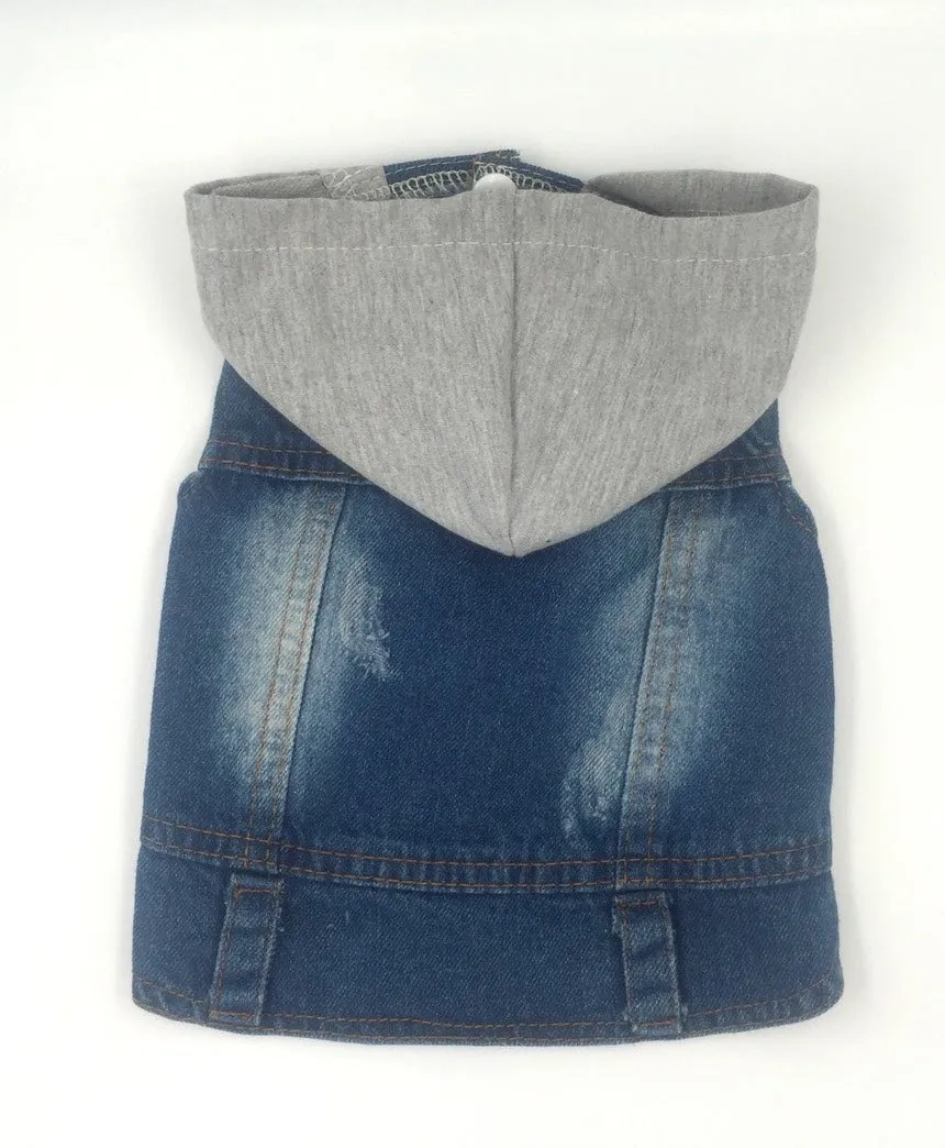 Classic Denim Vest with Hood