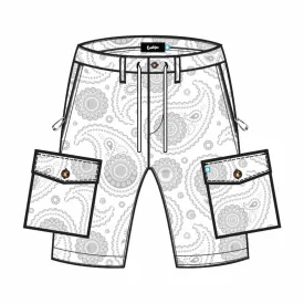 Cookies Casablanca White Paisley Cargo Shorts (1557B5869)