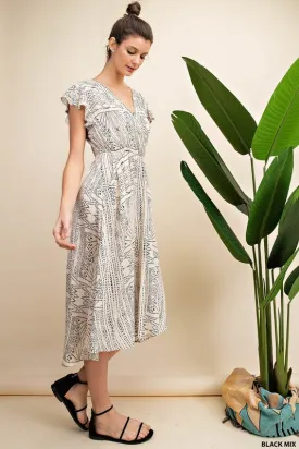 Dot Geometric Print Dress