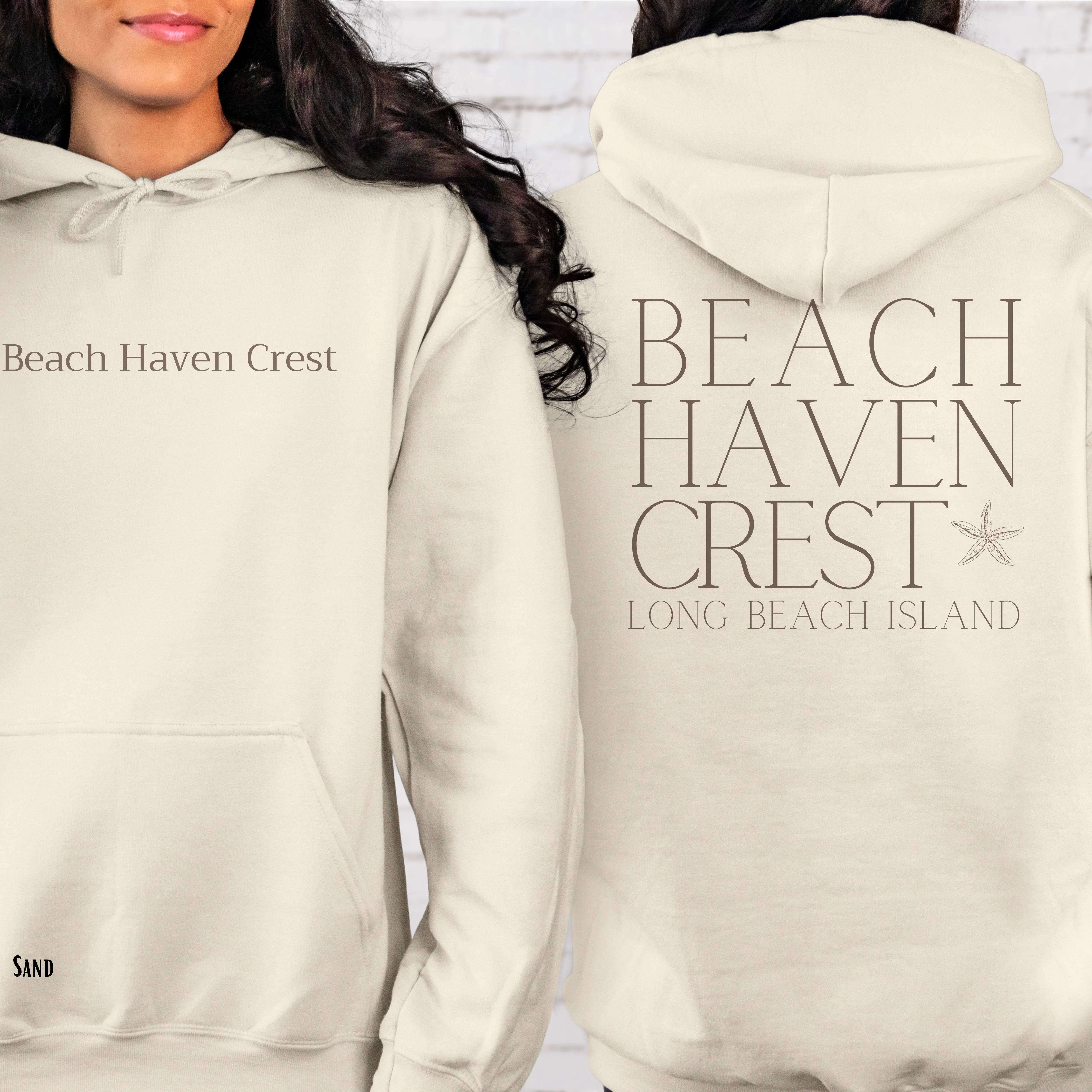 Driftwood Hoodie, Beach Haven Crest