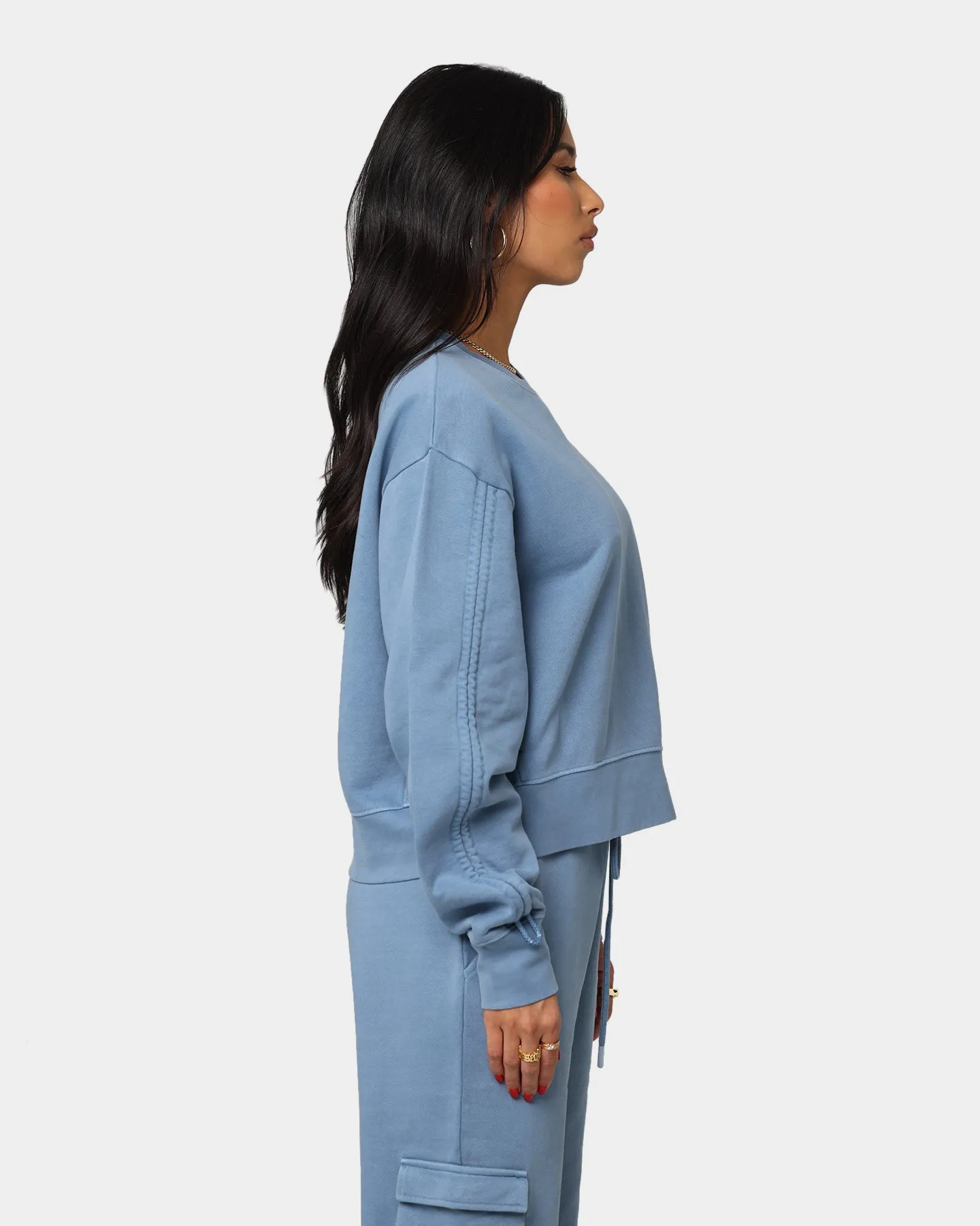 EN ES Women's All Mighty Crew Neck Cornflower Blue
