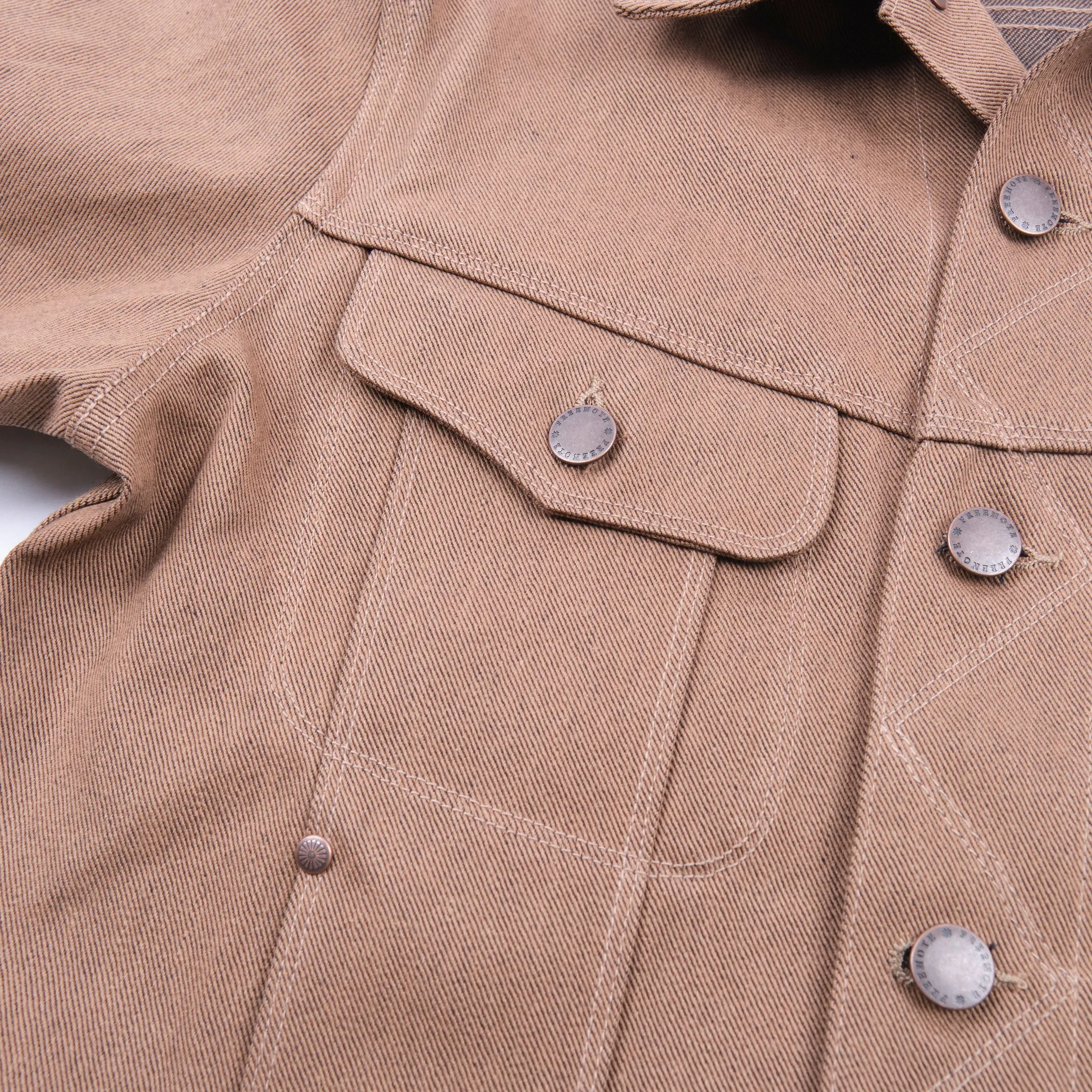 Freenote Cloth High Low Jacket - 15oz Light Brown Denim