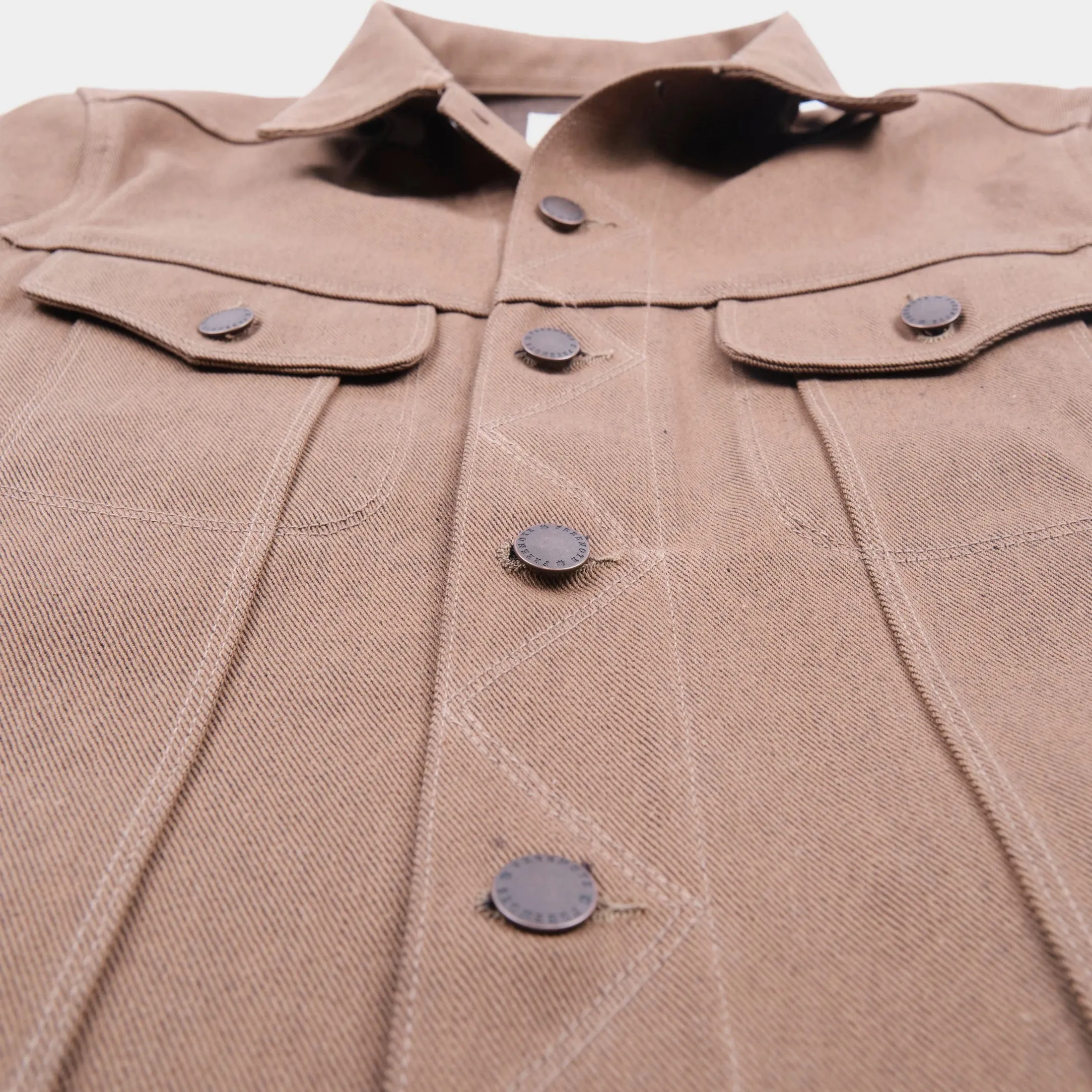 Freenote Cloth High Low Jacket - 15oz Light Brown Denim