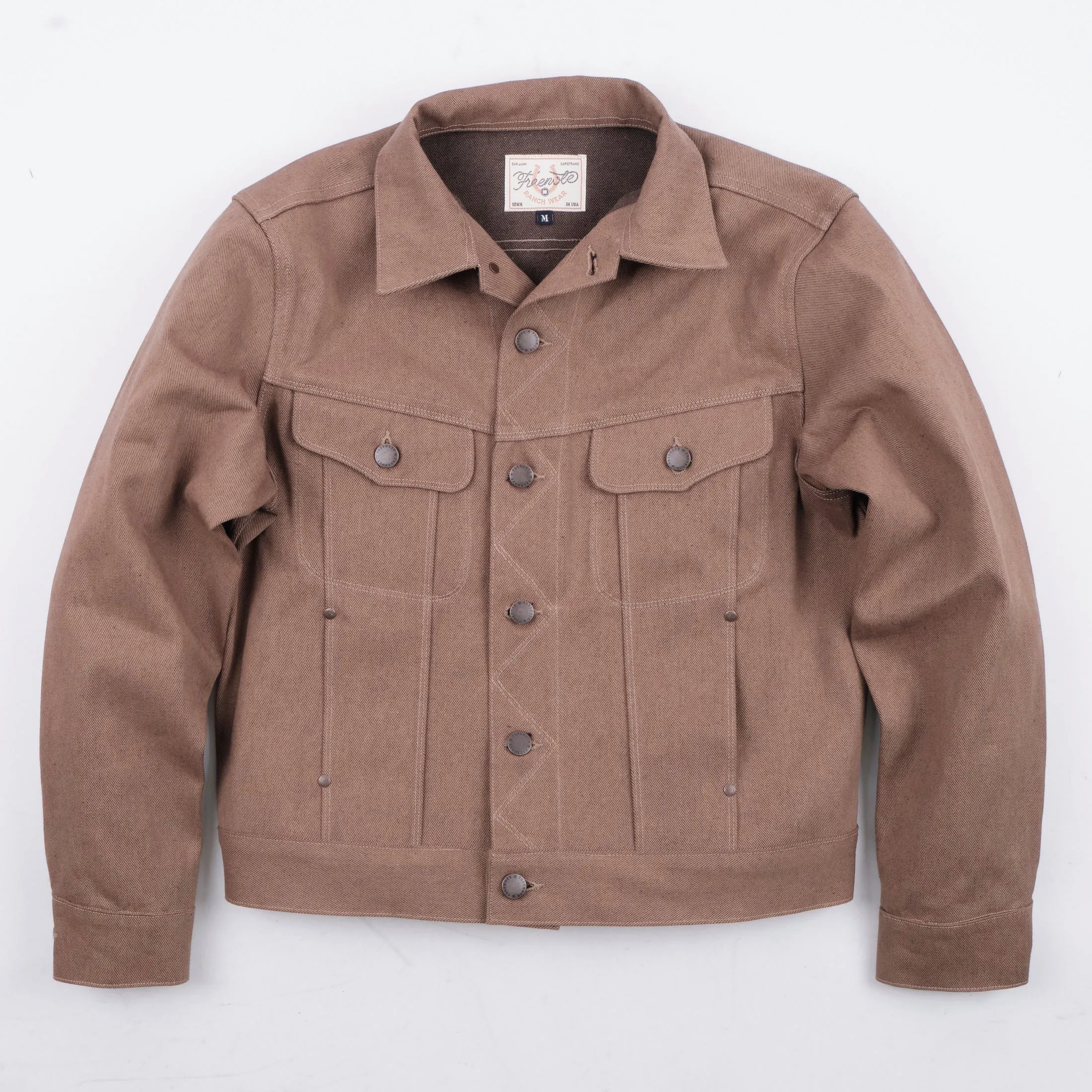 Freenote Cloth High Low Jacket - 15oz Light Brown Denim