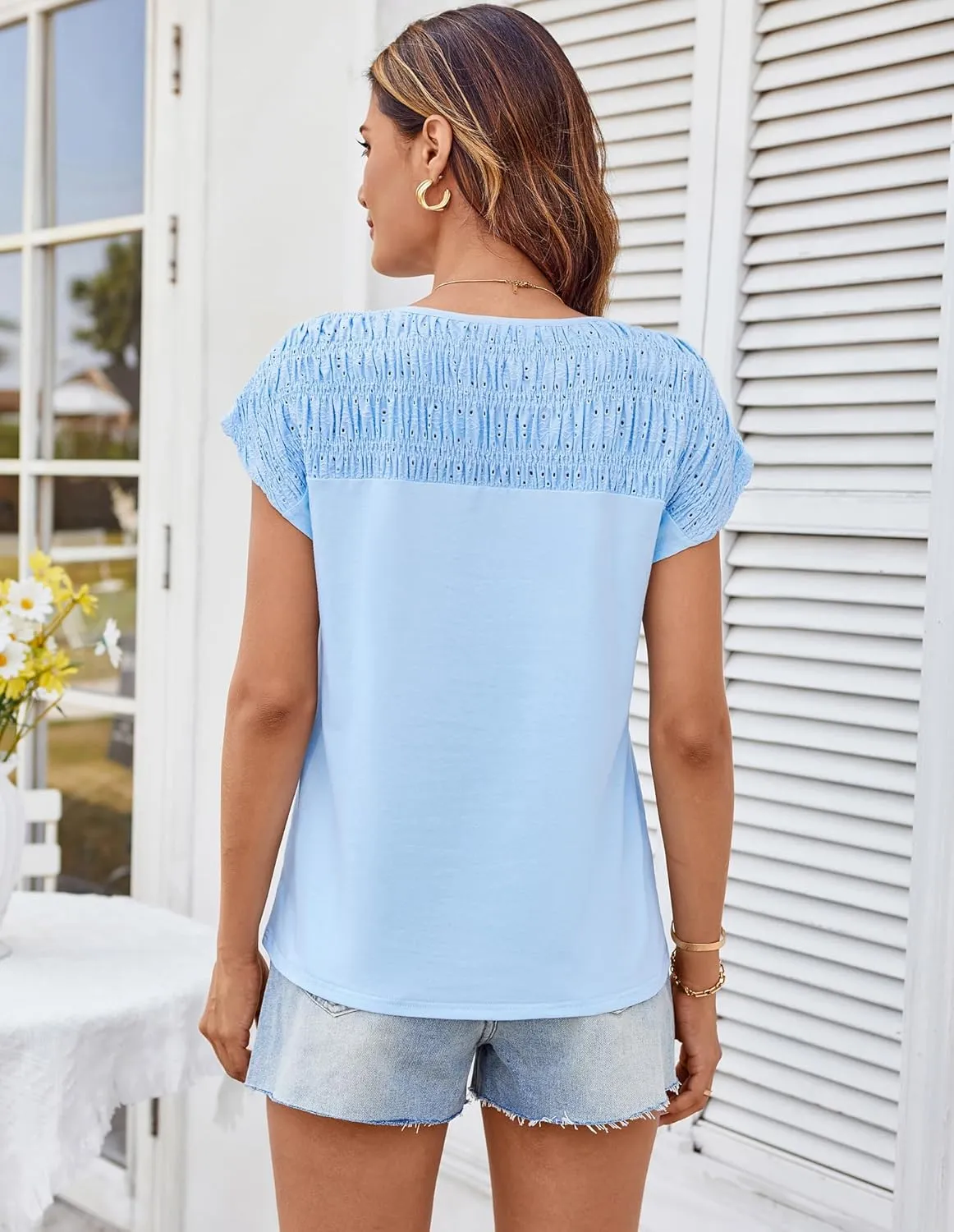 GRACE KARIN Womens Short Sleeve Tops Business Casual Shirts Loose Fit Tshirts Summer Clothes Fashion Trendy Outfit