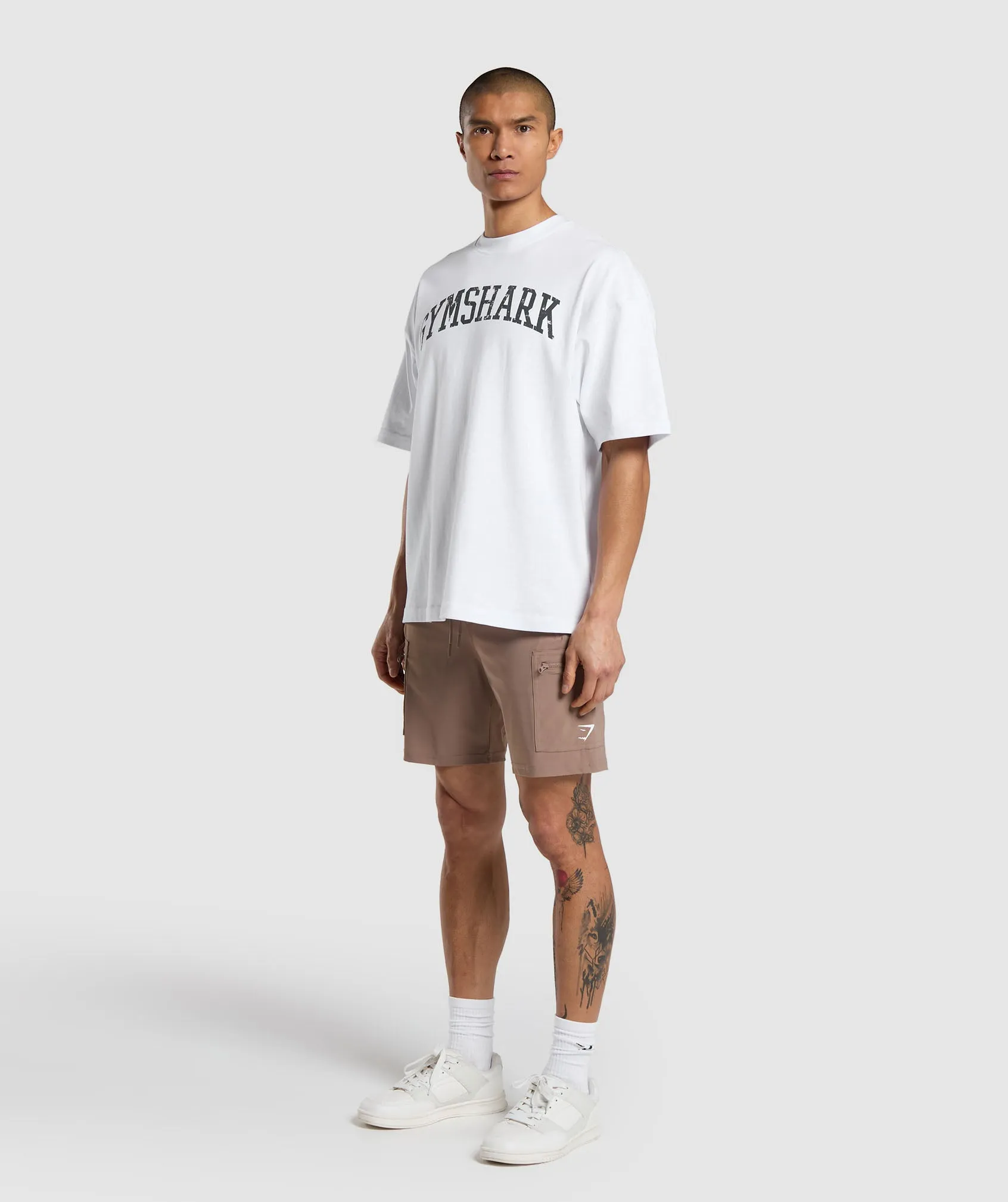 Gymshark Rest Day 6" Cargo Shorts - Mocha Mauve