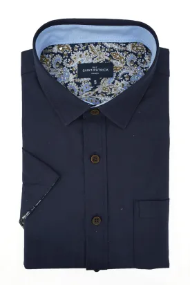 Inishowen Easy-Care Short Sleeve Shirt in Navy