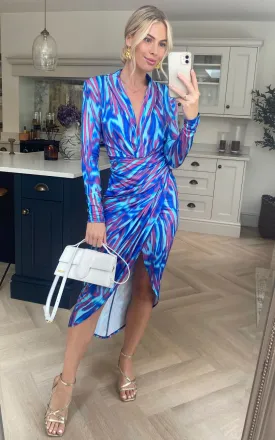Isabella blue print Dress