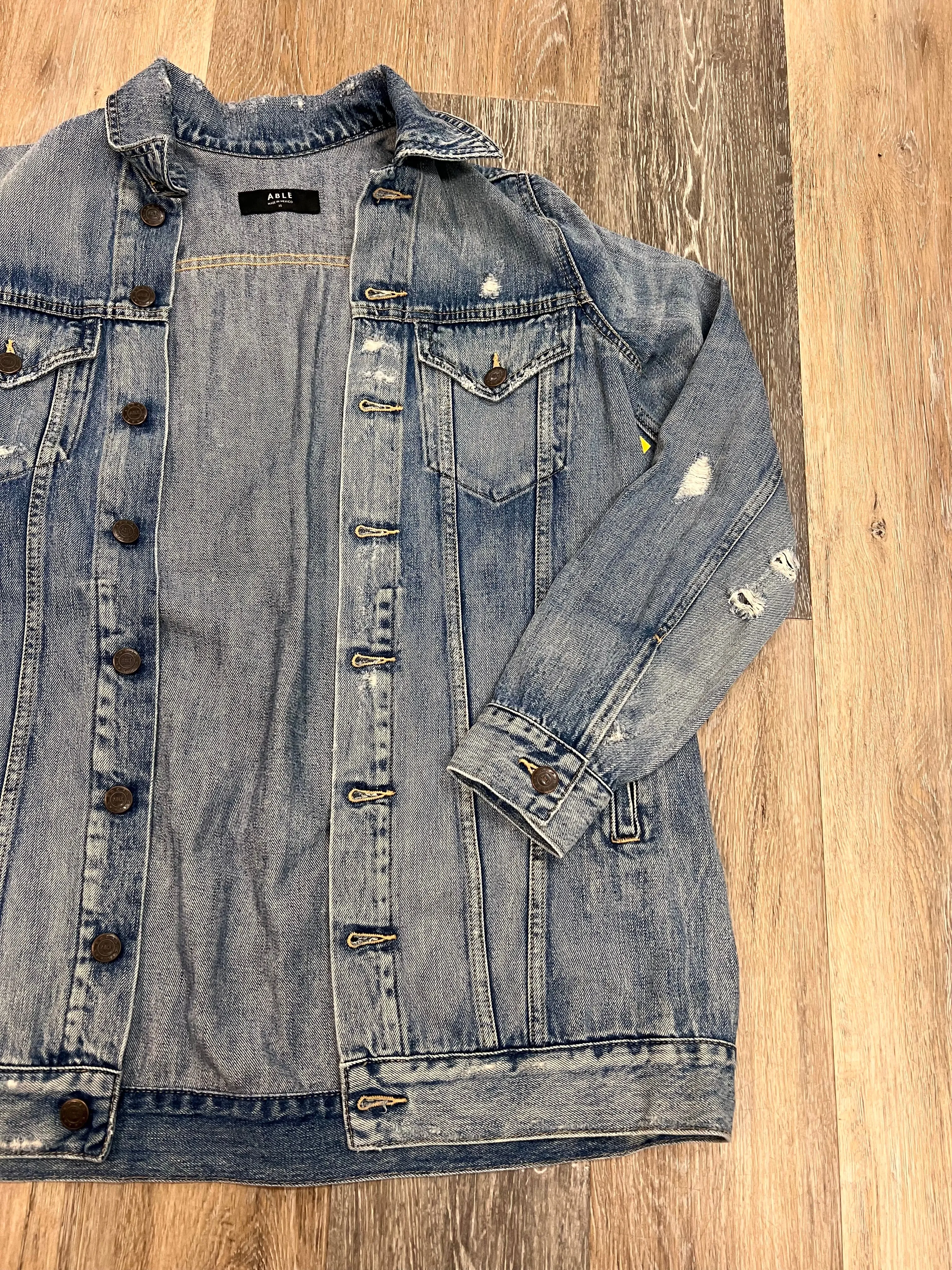 Jacket Denim By Able In Blue Denim, Size:Xs