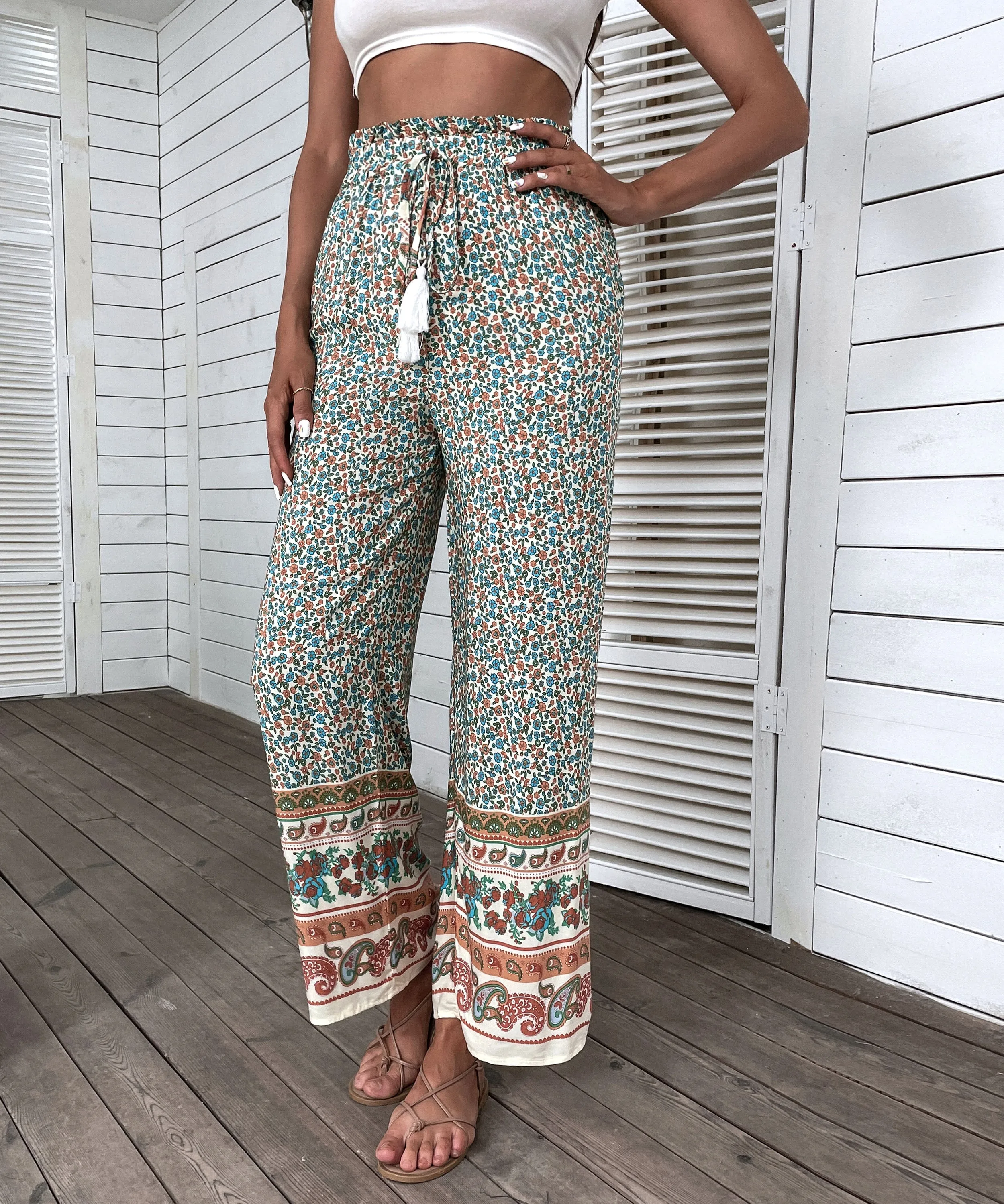 JASMINE CULOTTES PANTS - BLACK PRINT