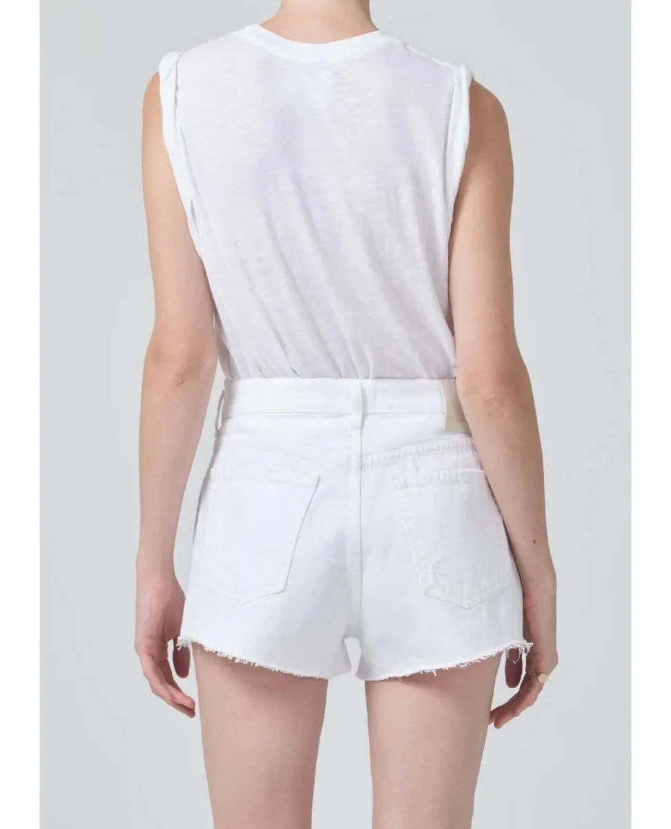 Kelsey Roll Sleeve Tee White