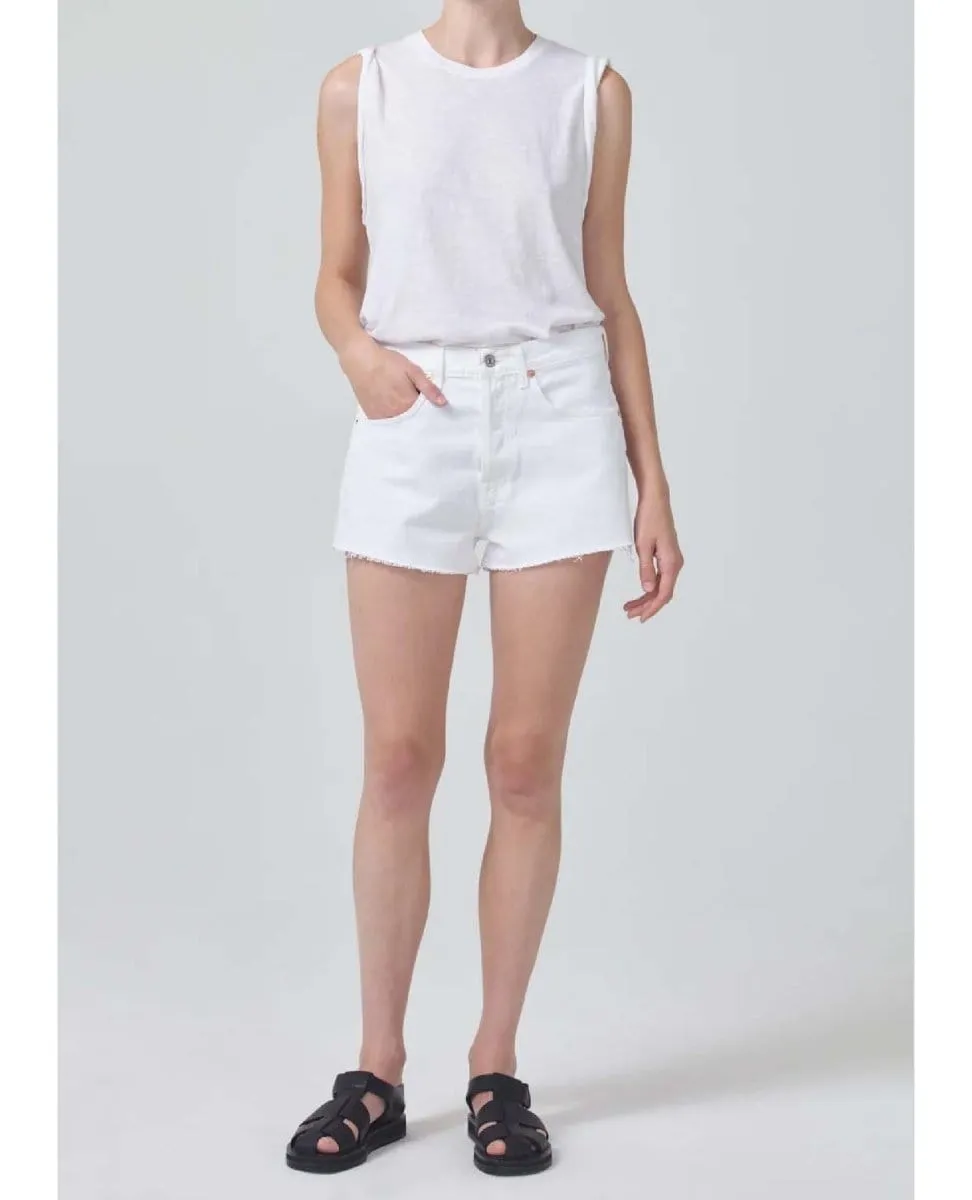 Kelsey Roll Sleeve Tee White