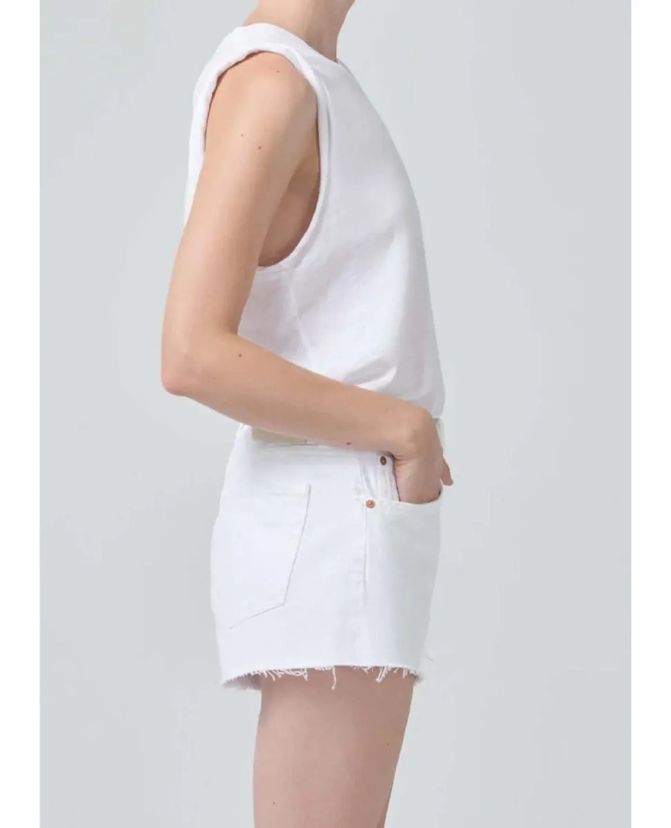 Kelsey Roll Sleeve Tee White