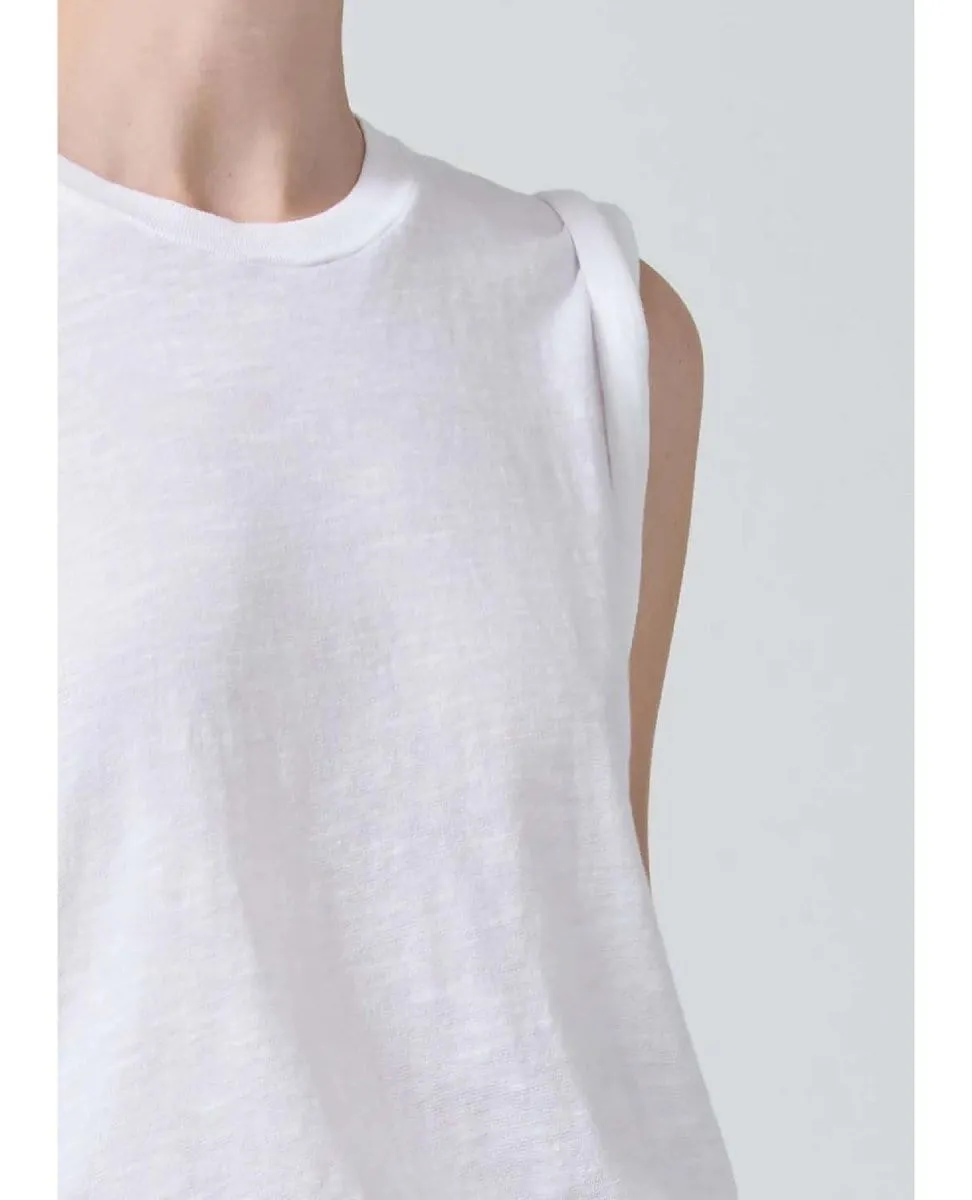 Kelsey Roll Sleeve Tee White