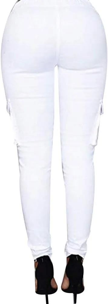 LINGMIN Women's Casaul Stretchy Pull-on Waist Skinny Solid Color Slim Leg Leggings Pants