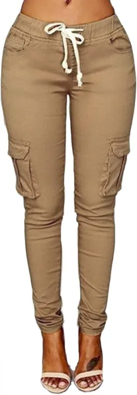 LINGMIN Women's Casaul Stretchy Pull-on Waist Skinny Solid Color Slim Leg Leggings Pants