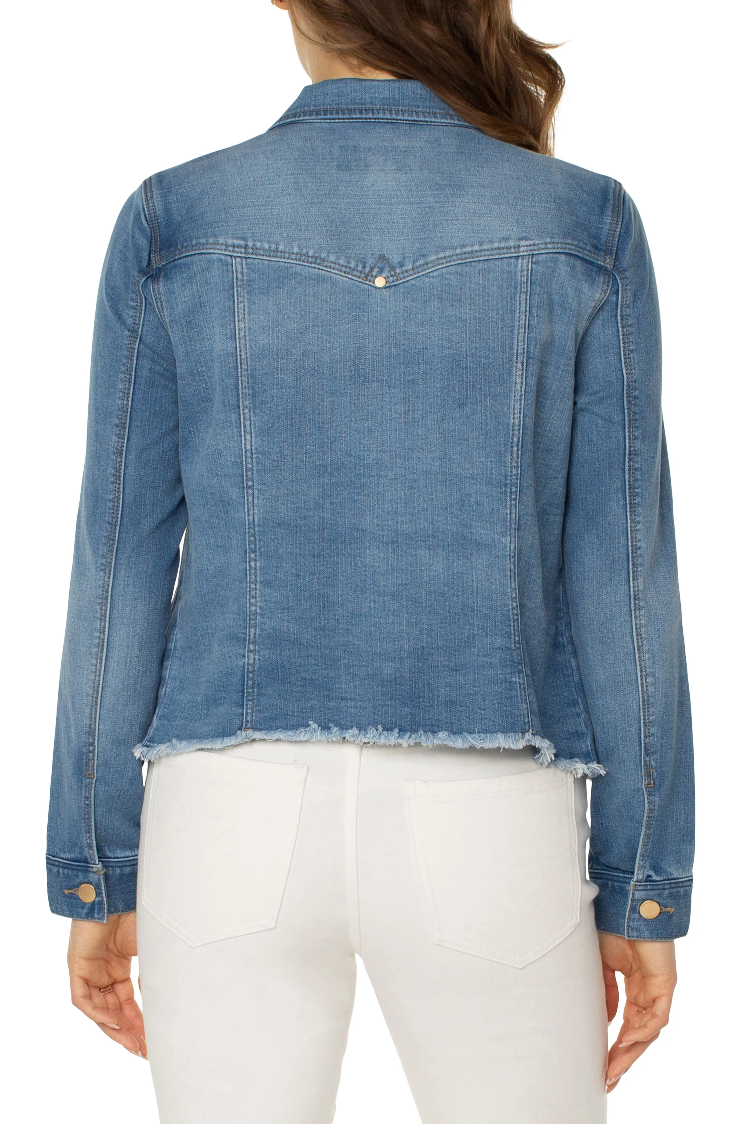 Liverpool - Classic Jean Jacket with Fray Hem