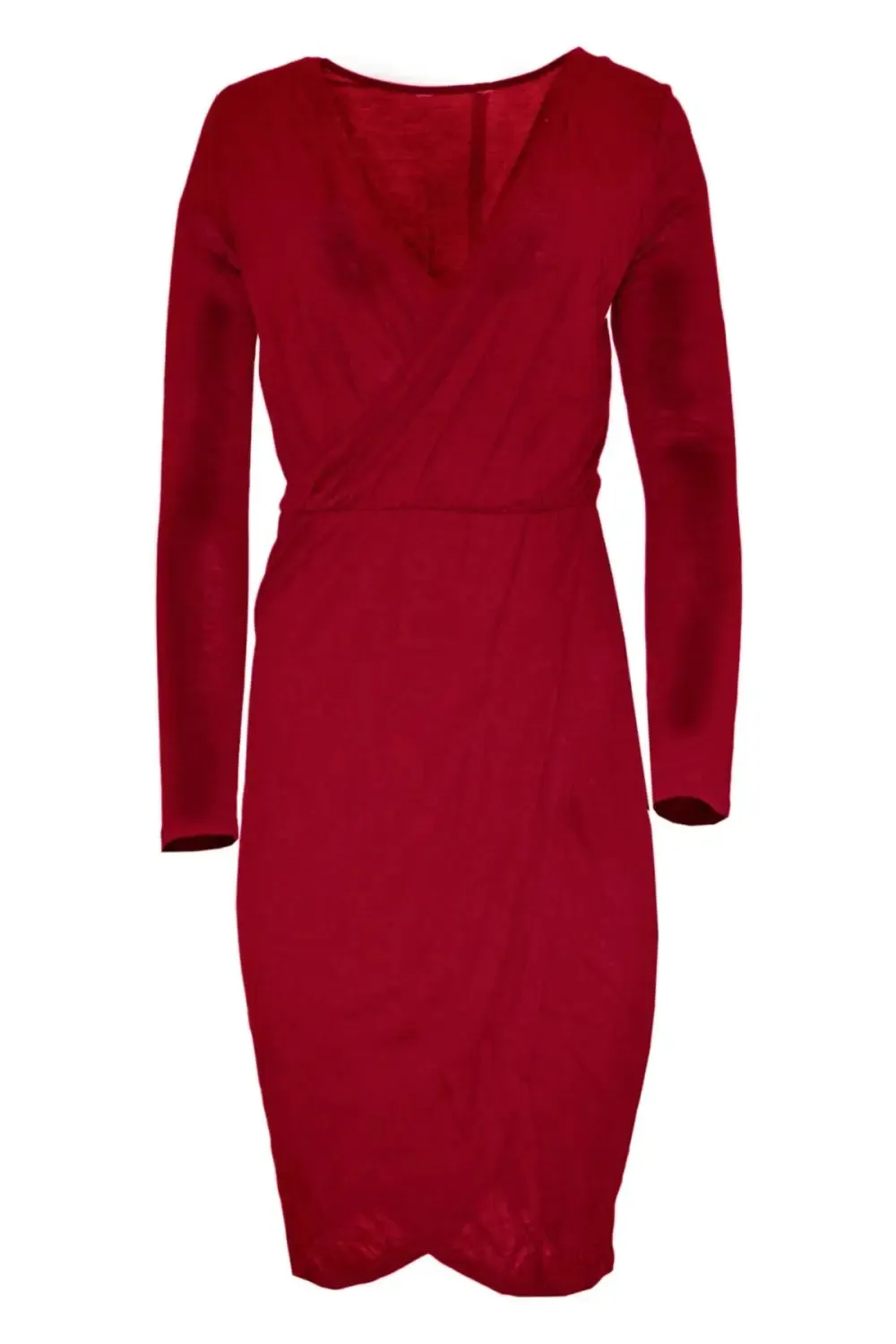 Long Sleeve Jersey Wrap Dress