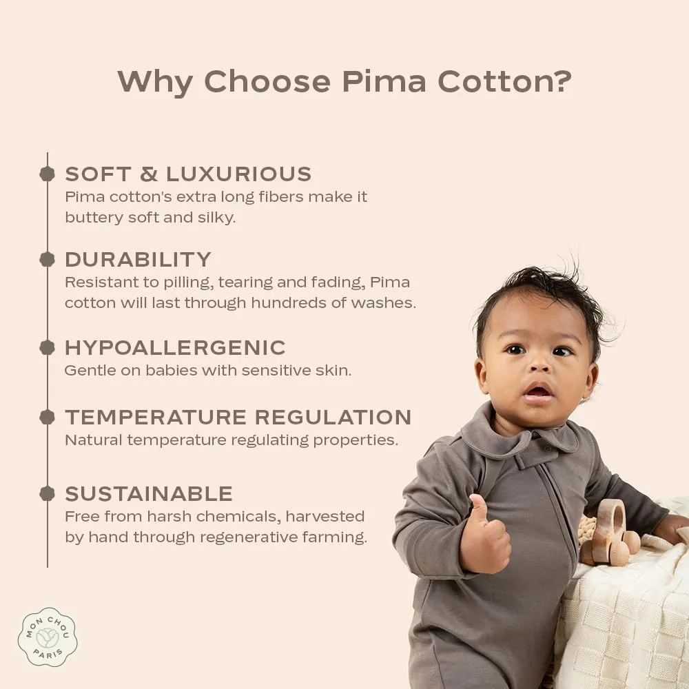 Long Sleeve Polo Shirt, 100% Organic Pima Cotton, V-Neck, Security Tracker Pocket, Baby Infant Toddler Boy Girl