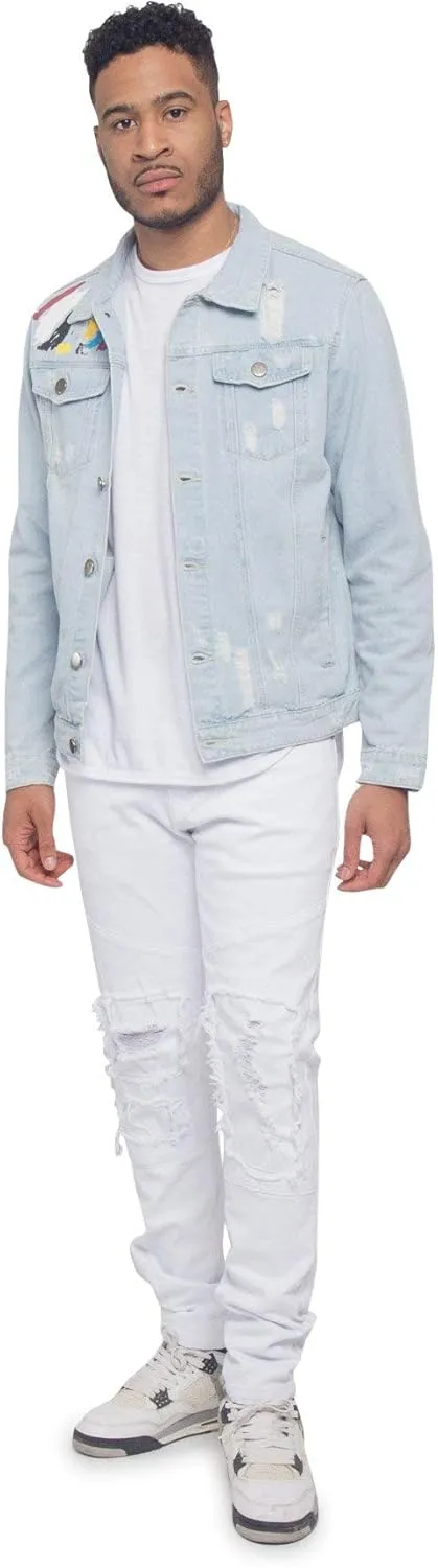 Men's Distressed Denim Jacket