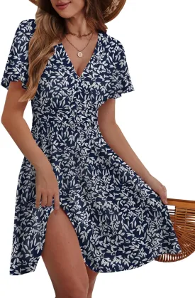MixShe Summer Dresses for Women 2025 Floral Sundresses Elegant Classy Fashion Casual Outfit Plus Size