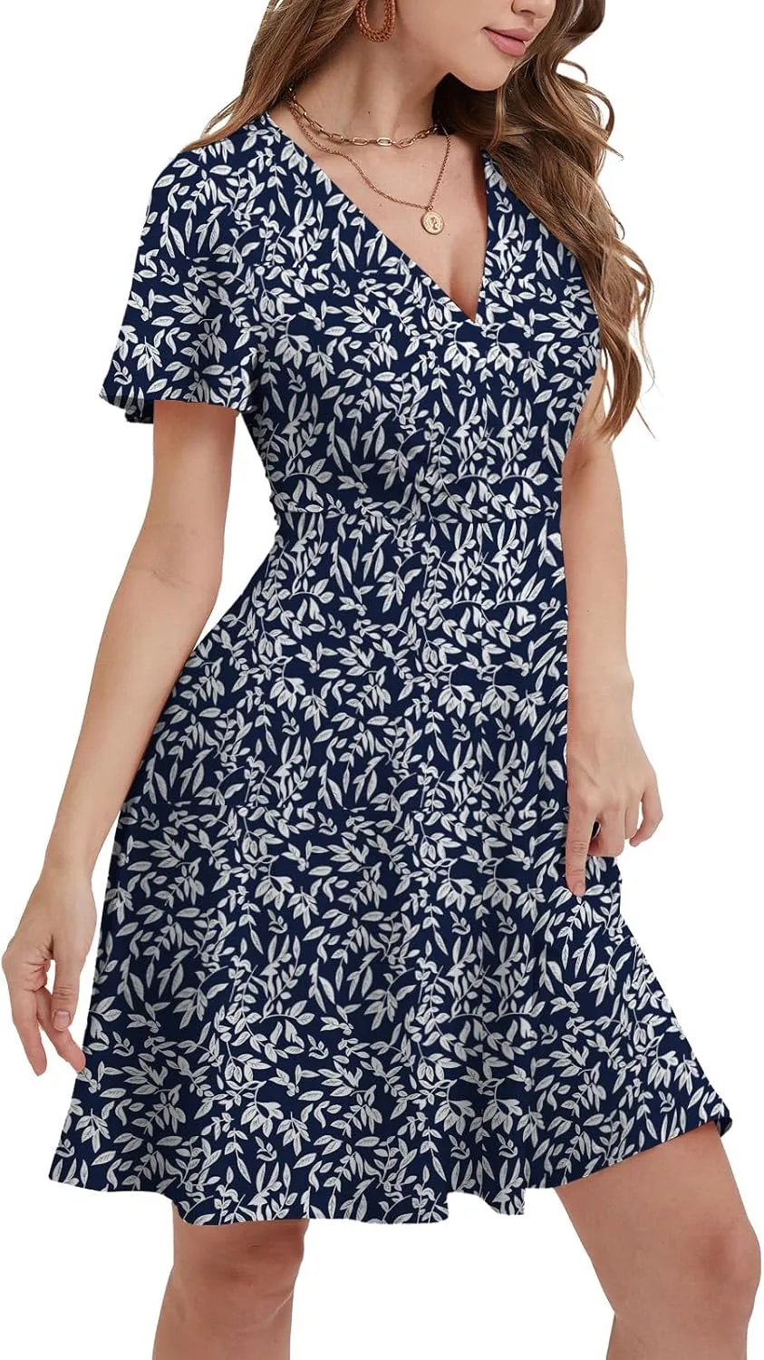 MixShe Summer Dresses for Women 2025 Floral Sundresses Elegant Classy Fashion Casual Outfit Plus Size