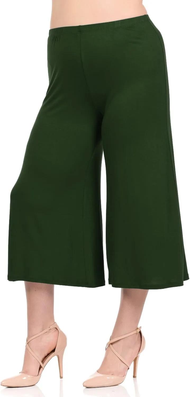 Pastel by Vivienne Women's Lounge Wide Leg Crop Culottes Plus Size