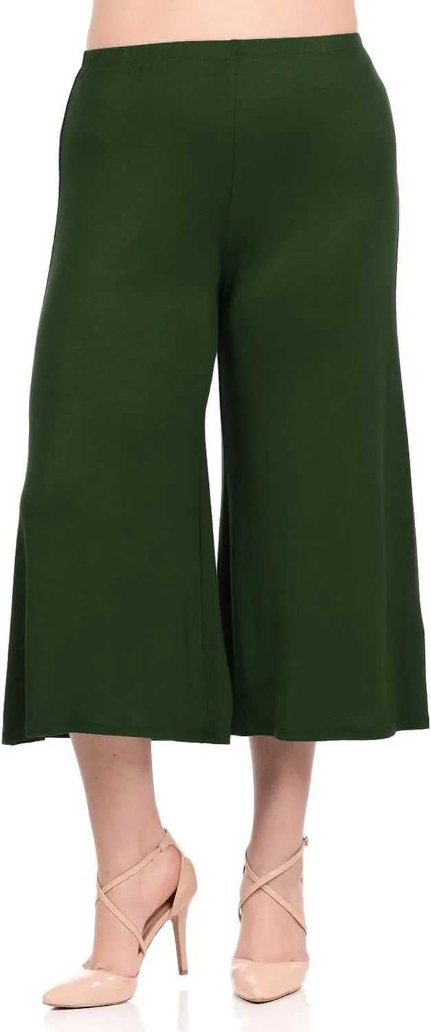 Pastel by Vivienne Women's Lounge Wide Leg Crop Culottes Plus Size