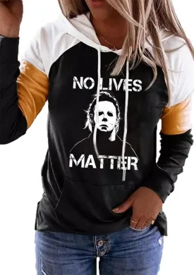 QIANRUO Halloween Hoodie Tshirt for Women Pumpkin Face Graphic Tees Tops Long Sleeve Color Block Pullover Shirt