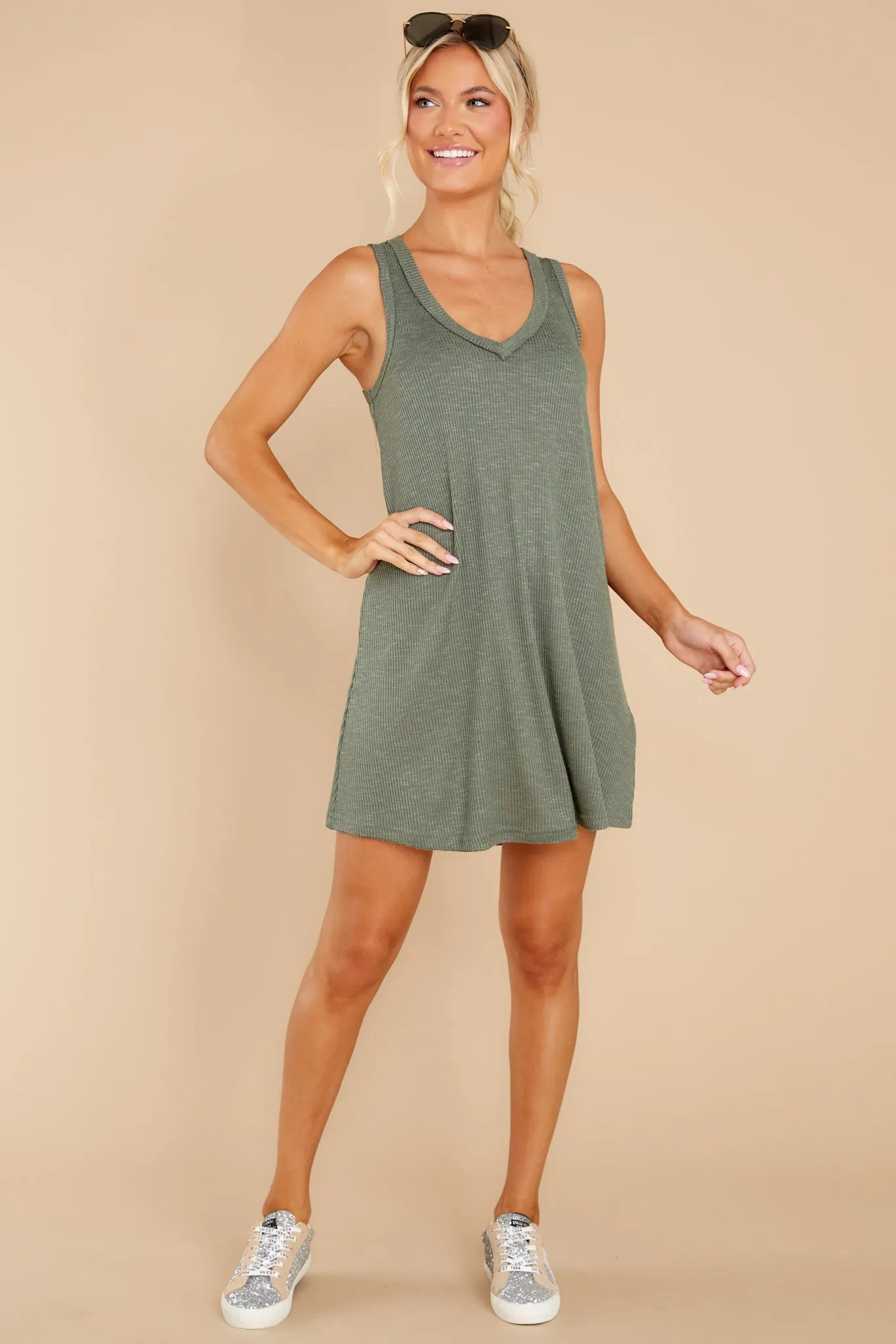 Rib Hacci Forest Vagabond Tank Mini Dress