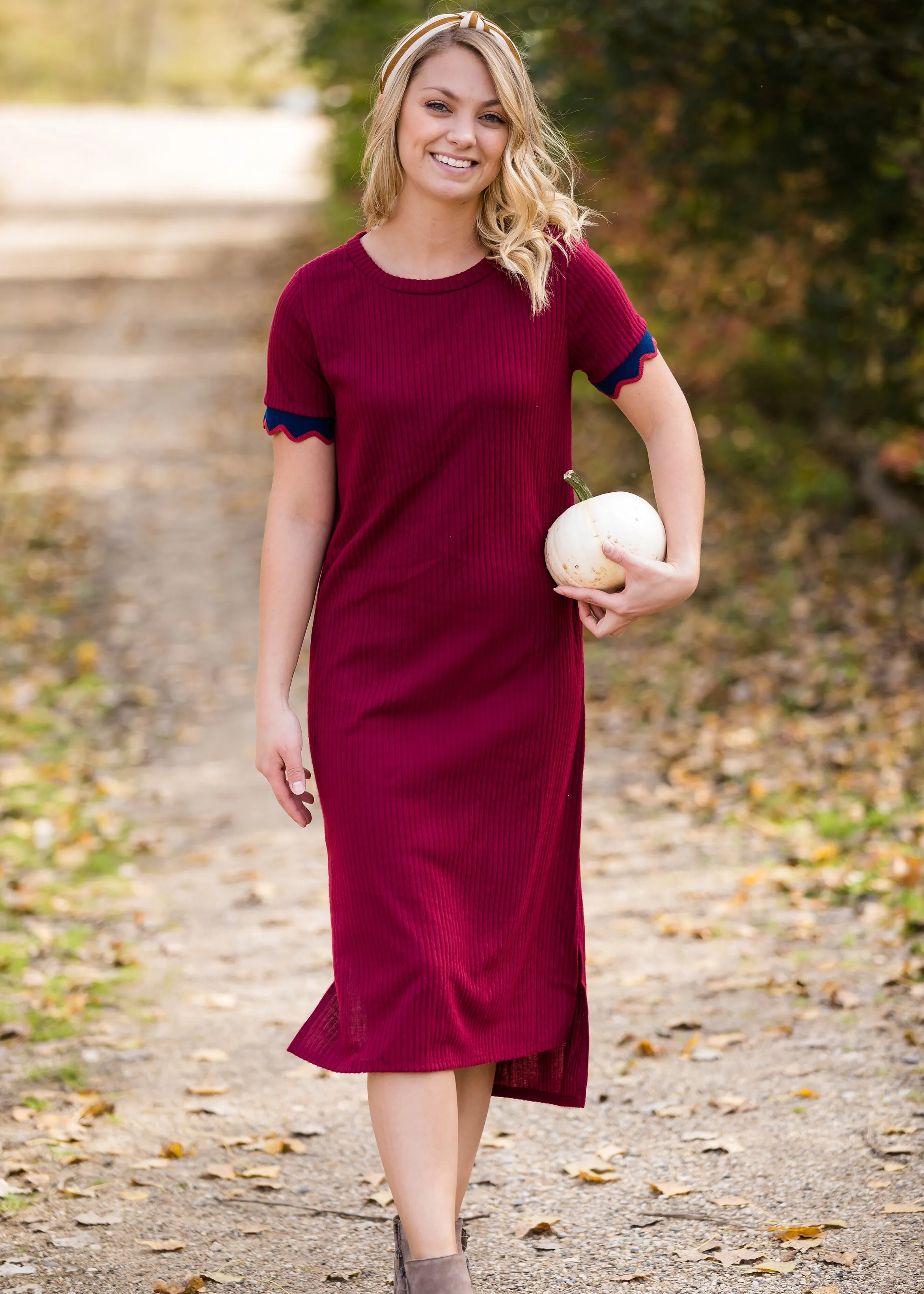 Ribbed Knit Stretch Midi Dress - FINAL SALE