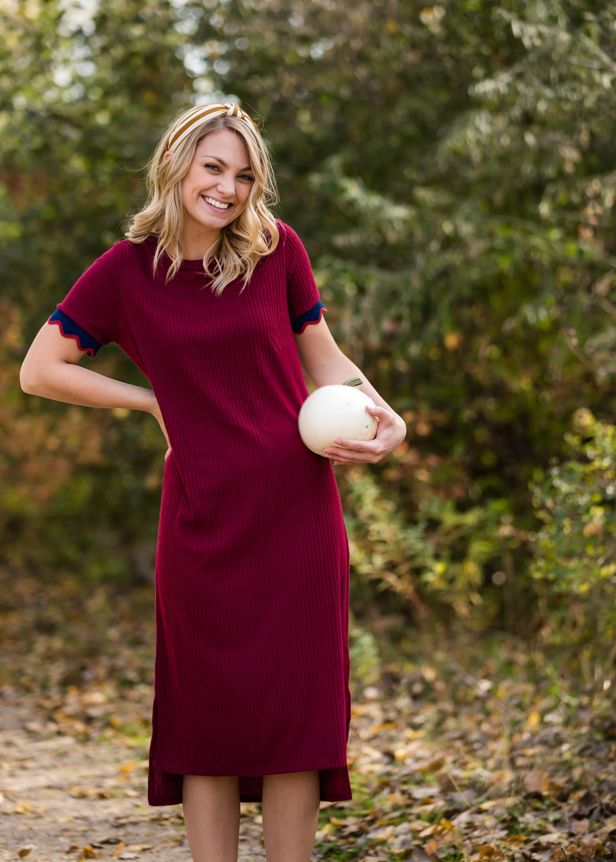 Ribbed Knit Stretch Midi Dress - FINAL SALE