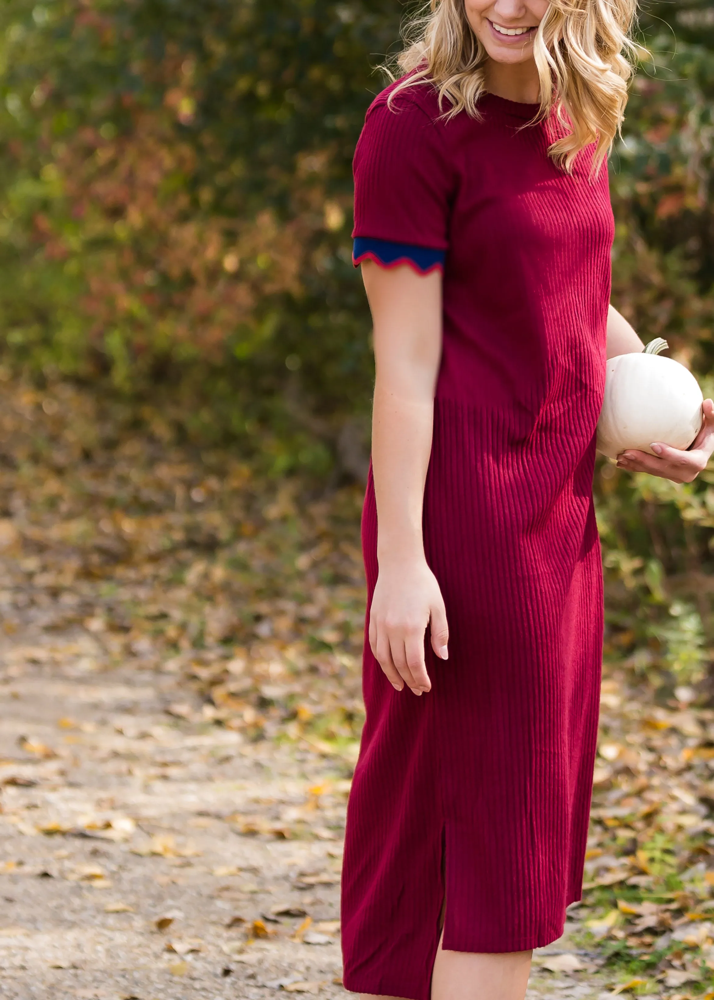 Ribbed Knit Stretch Midi Dress - FINAL SALE