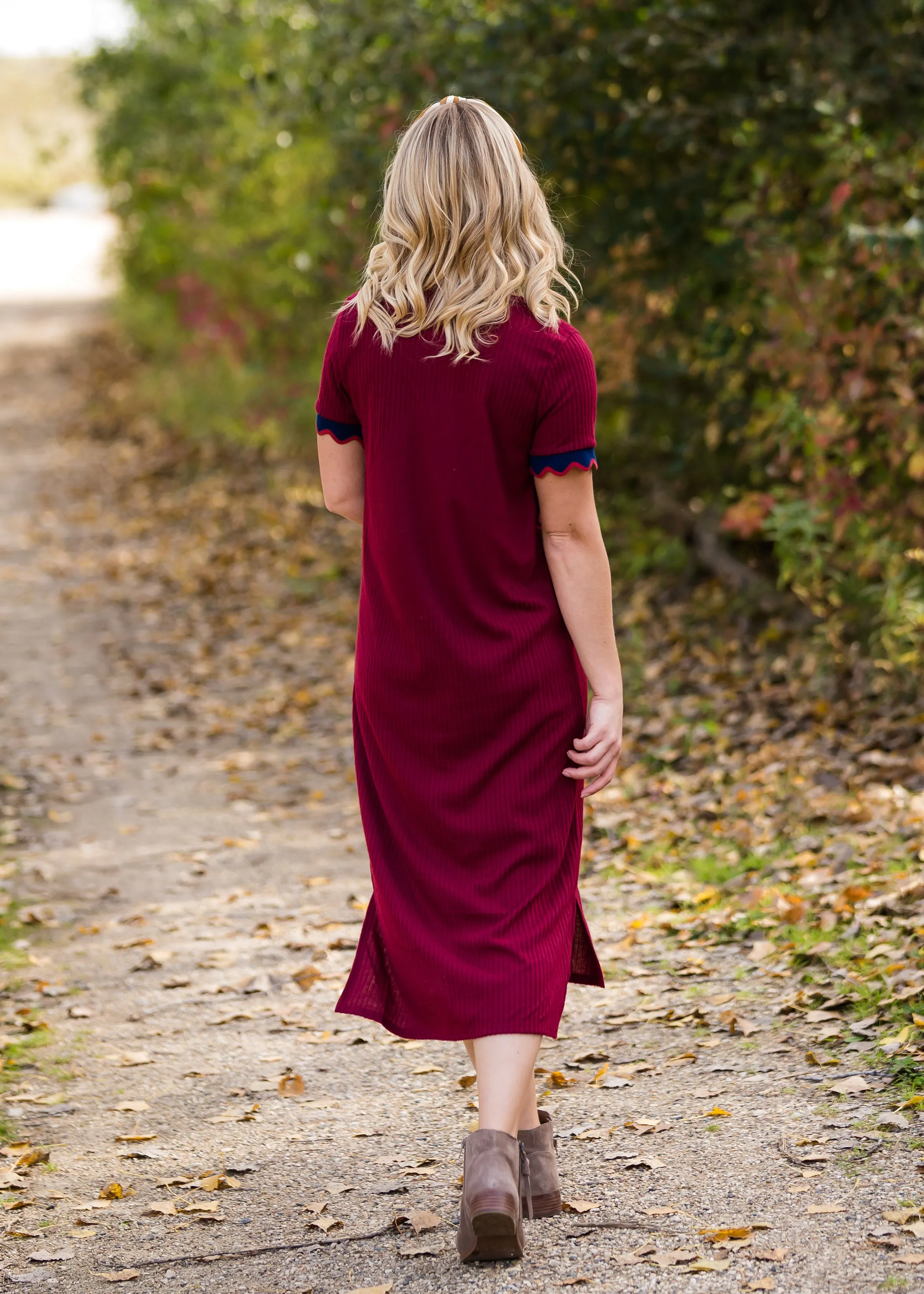 Ribbed Knit Stretch Midi Dress - FINAL SALE