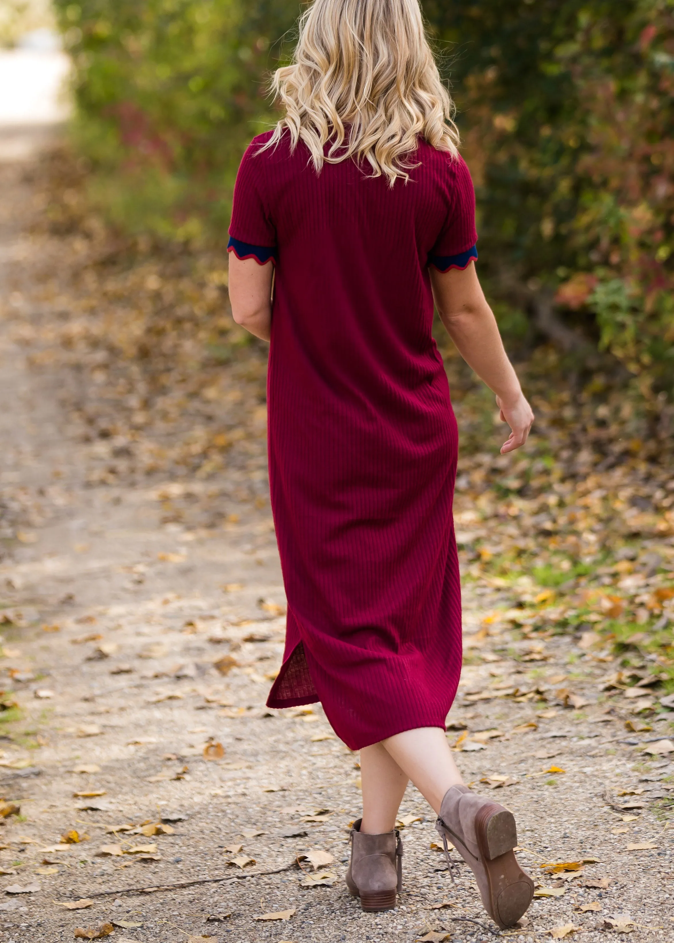 Ribbed Knit Stretch Midi Dress - FINAL SALE