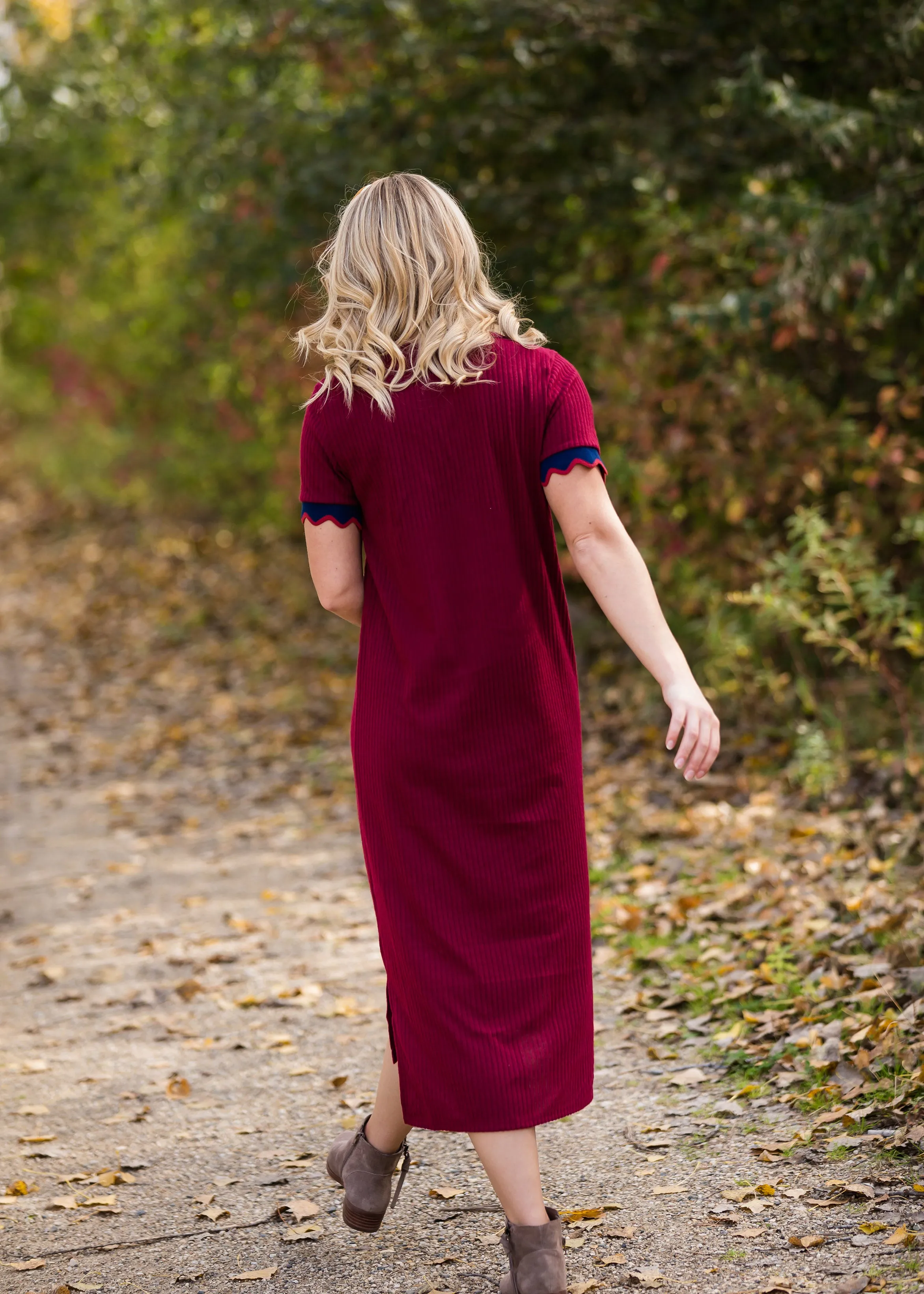 Ribbed Knit Stretch Midi Dress - FINAL SALE