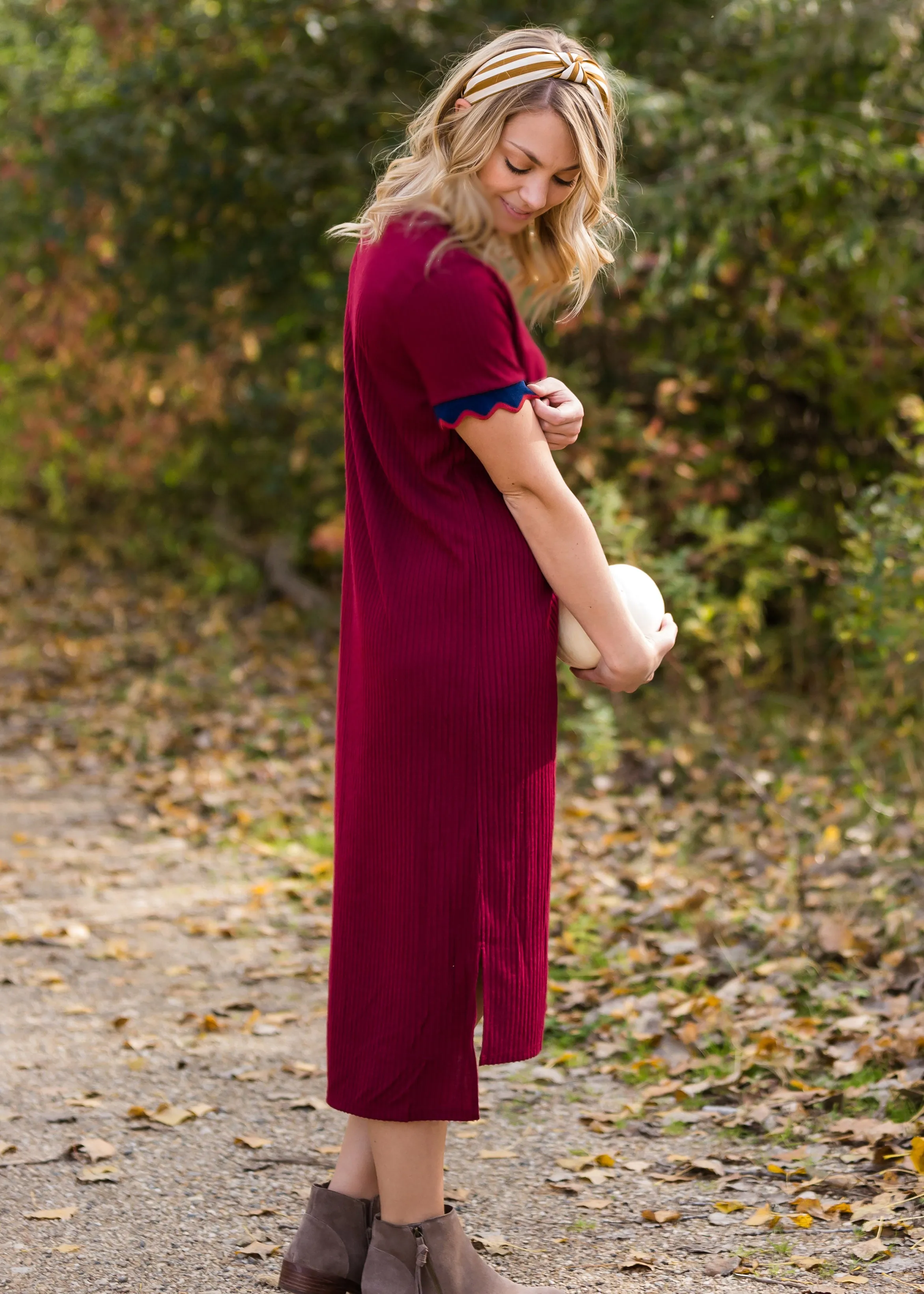 Ribbed Knit Stretch Midi Dress - FINAL SALE