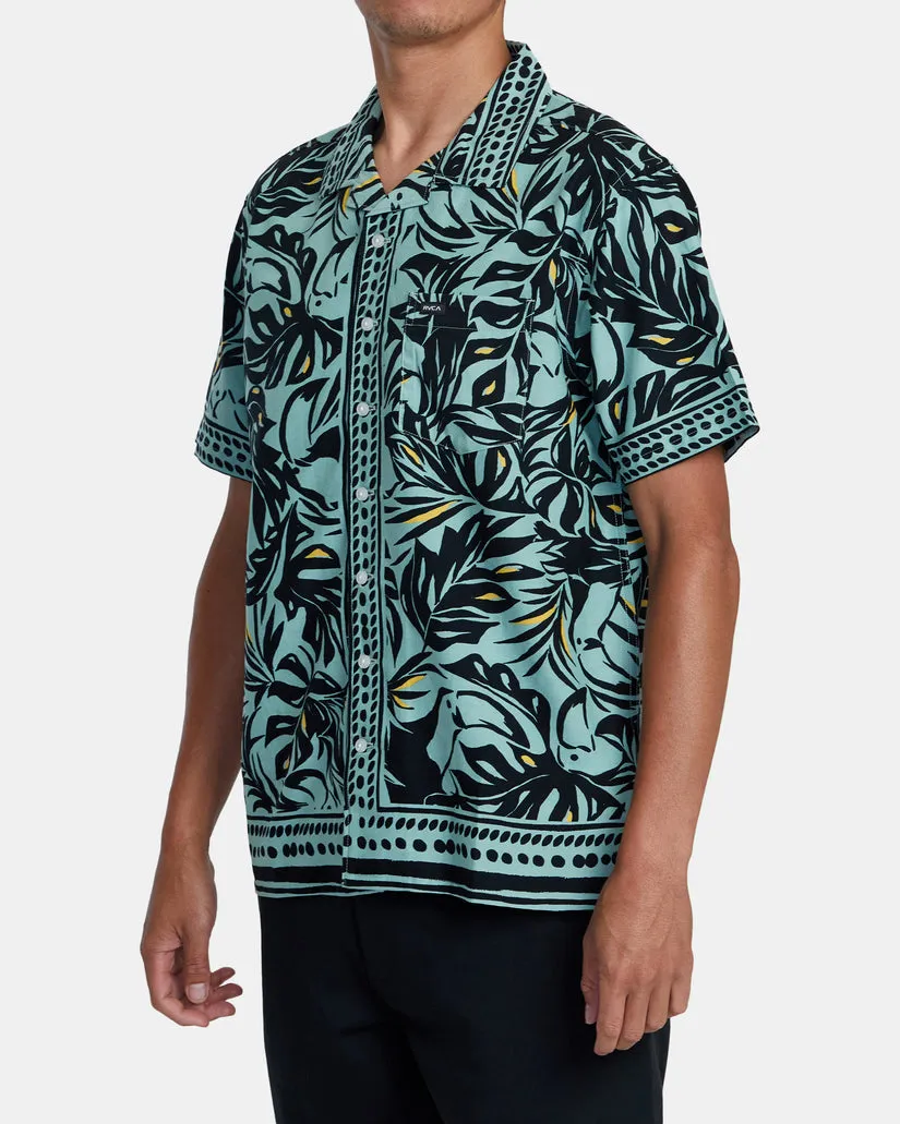 RVCA Resort Short Sleeve Button Up - Granite Green