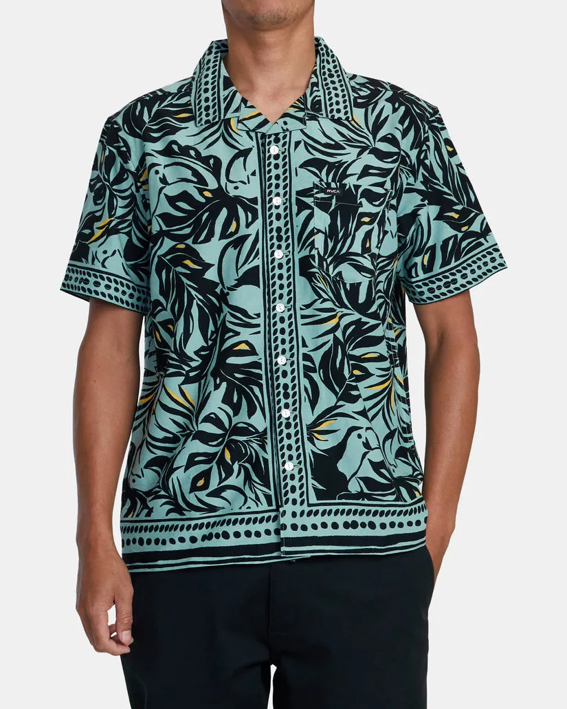 RVCA Resort Short Sleeve Button Up - Granite Green