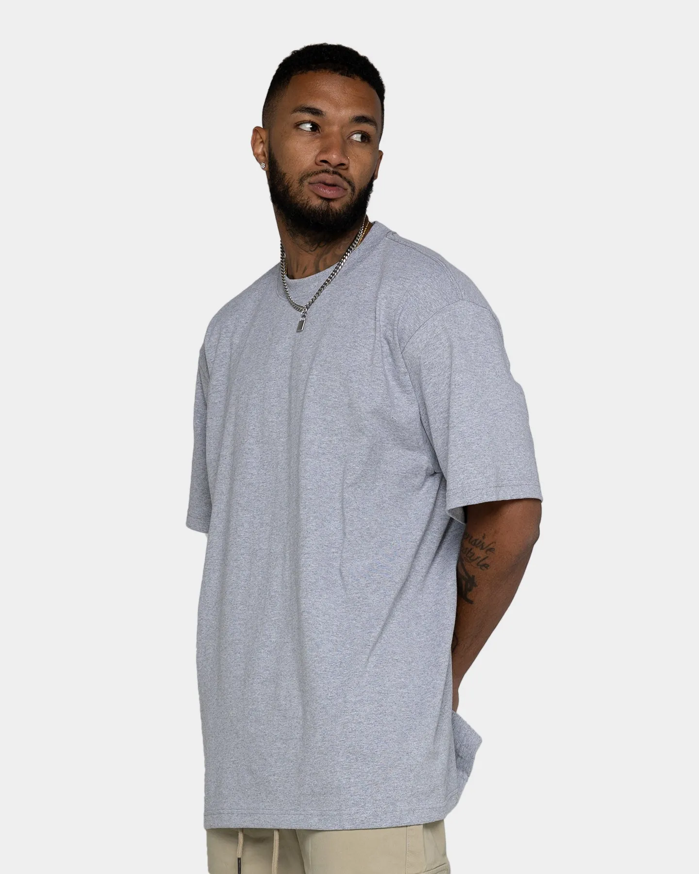 Shaka Wear Max Heavyweight Short Sleeve T-Shirt Heather Grey