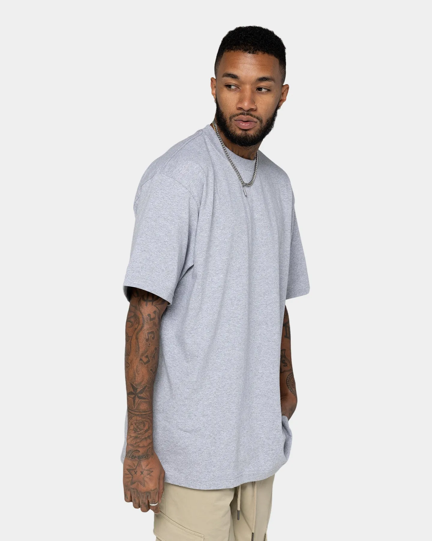 Shaka Wear Max Heavyweight Short Sleeve T-Shirt Heather Grey