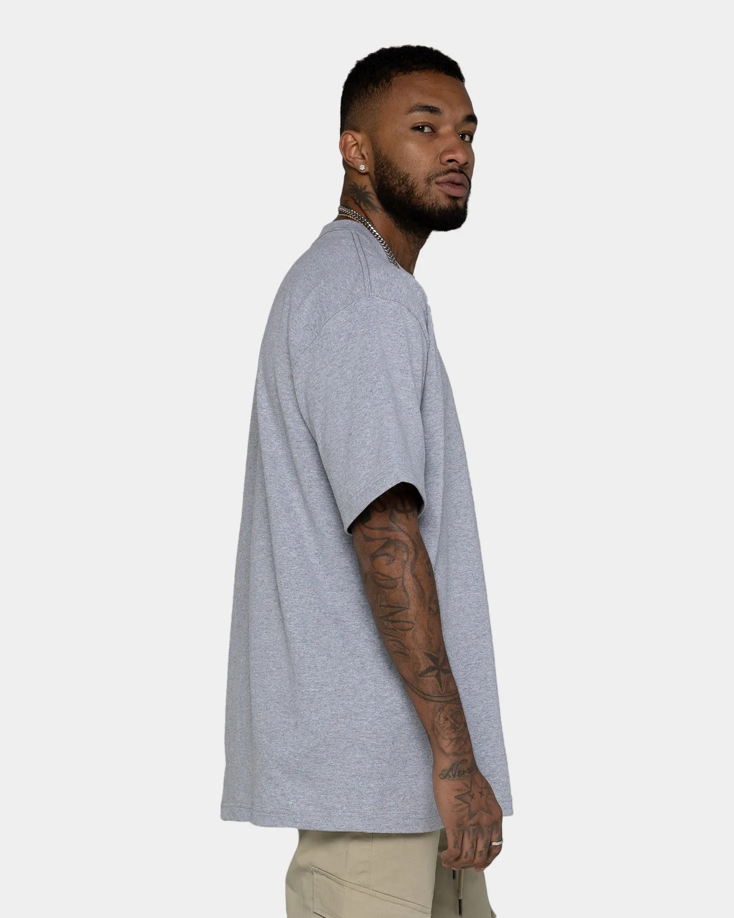 Shaka Wear Max Heavyweight Short Sleeve T-Shirt Heather Grey