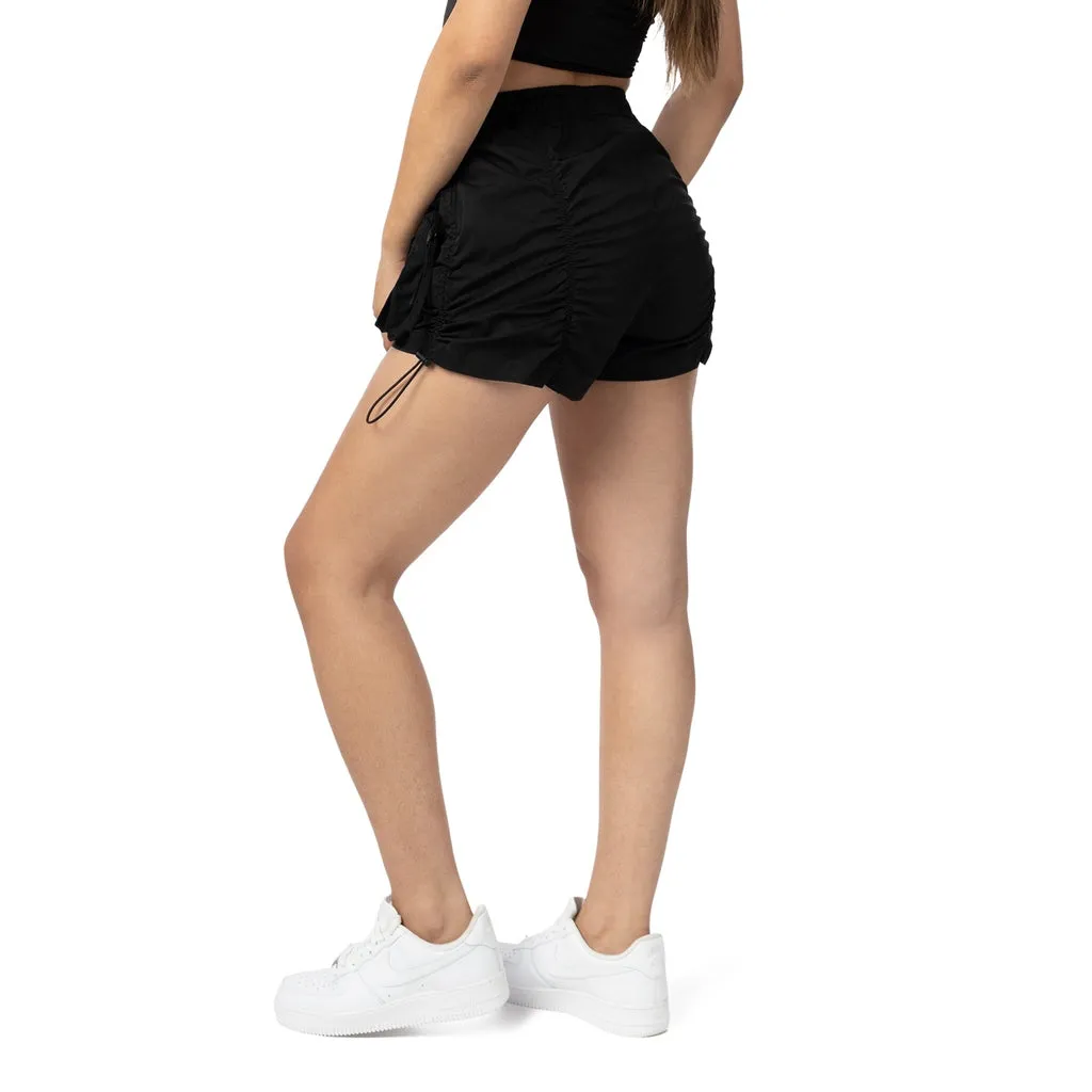 Shirring Utility Shorts - Black